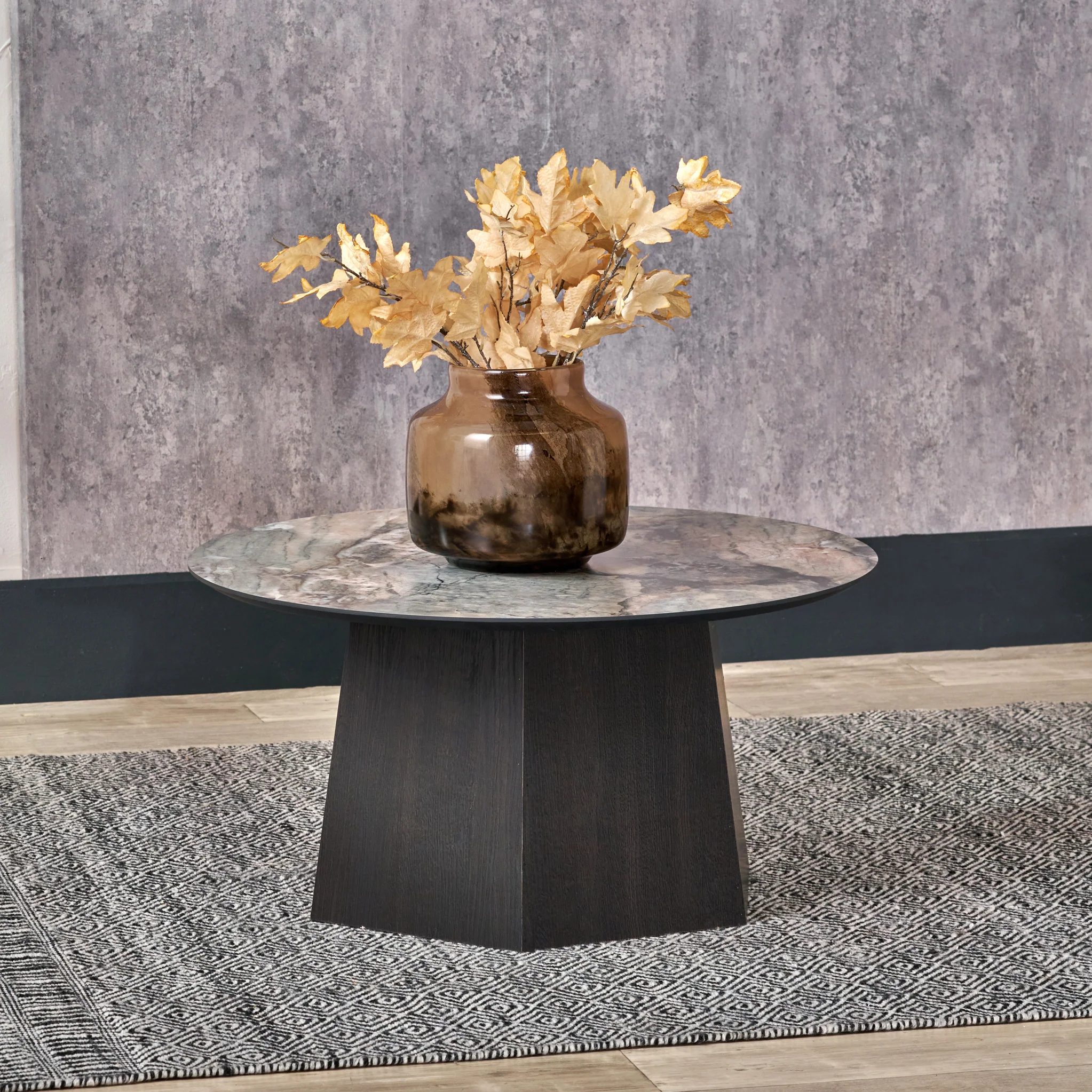 Myana Marble Effect Coffee Table - Image 2