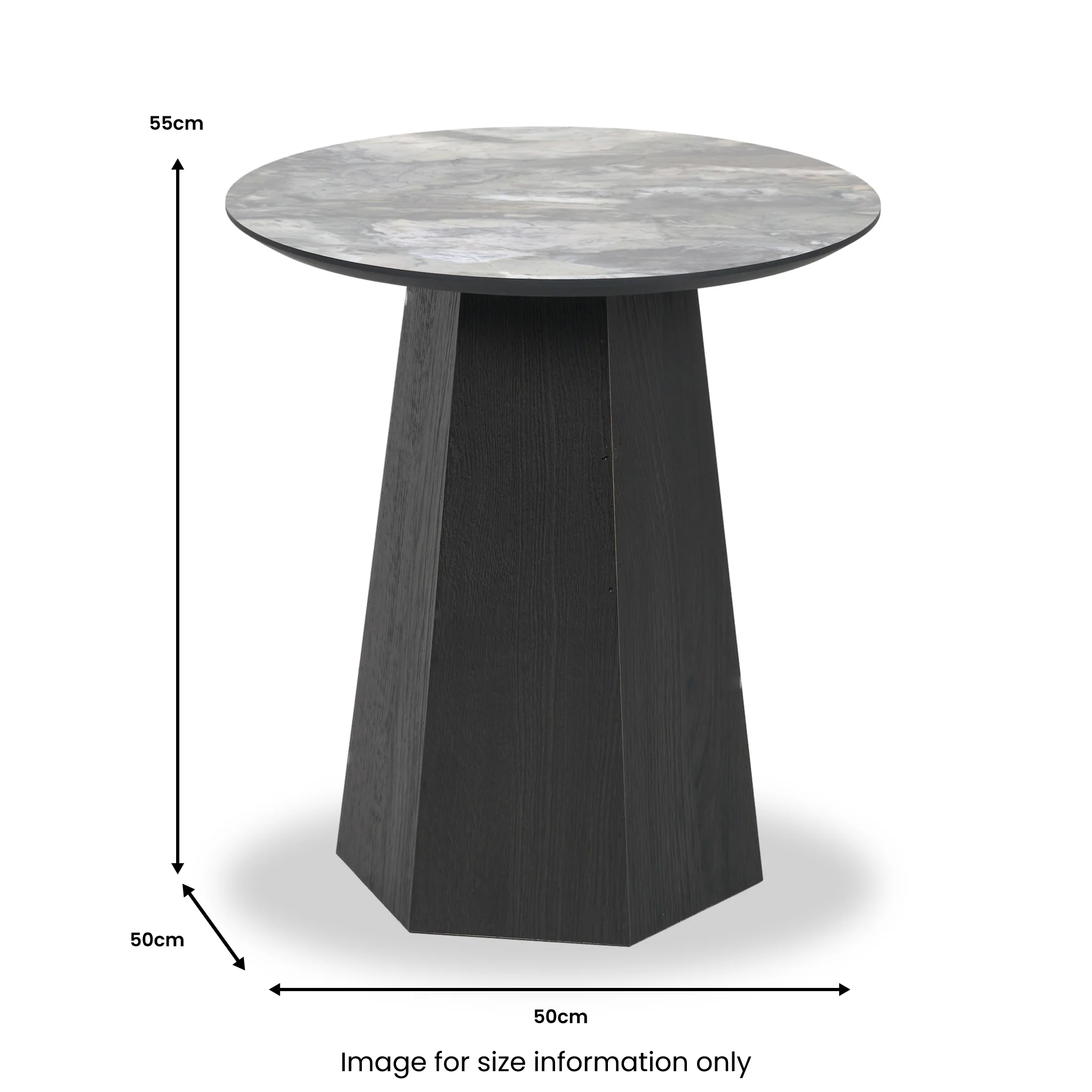 Myana Marble Effect Side Table - Image 2