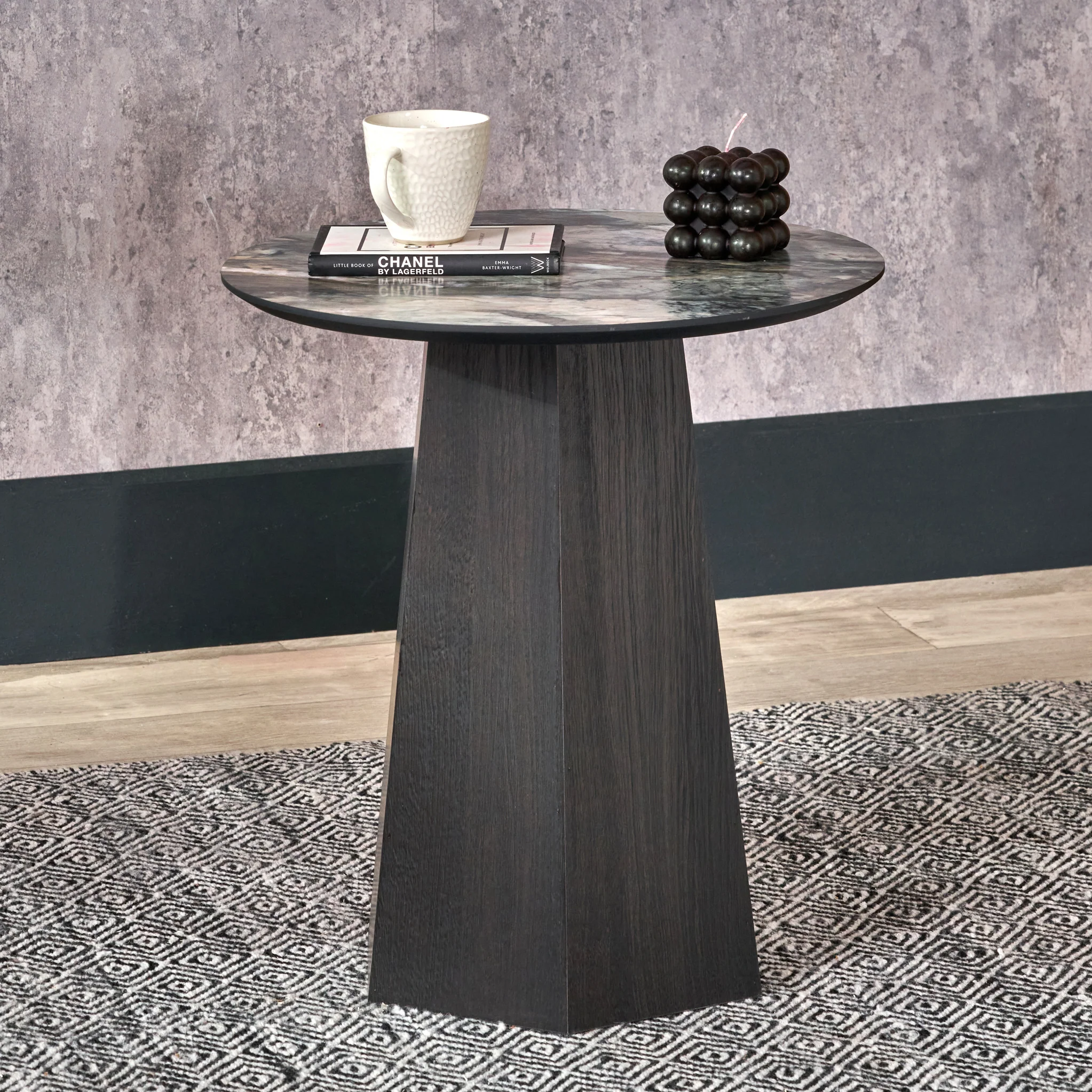 Myana Marble Effect Side Table - Image 6