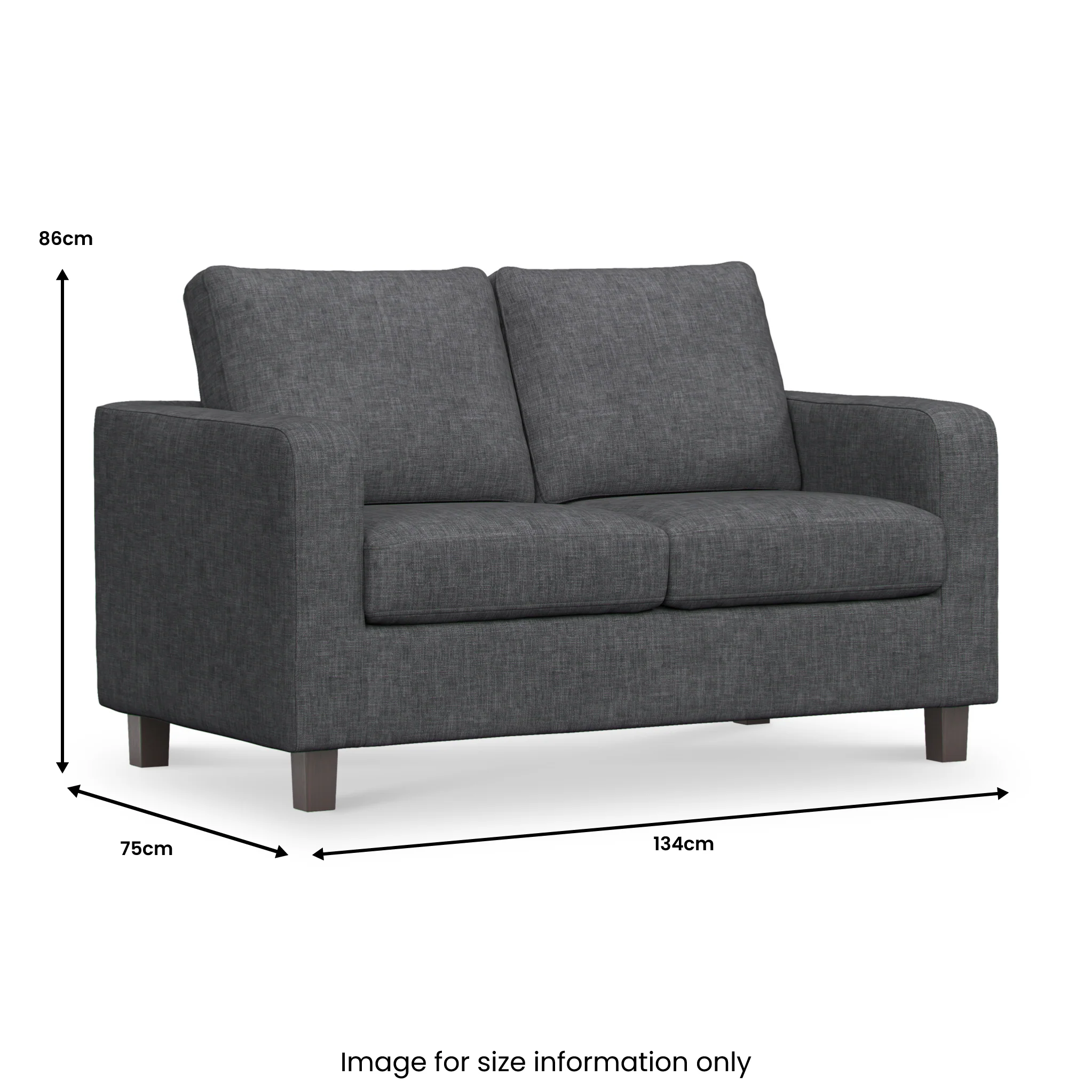 Myles Grey Fabric 2 Seater Sofa - Image 5