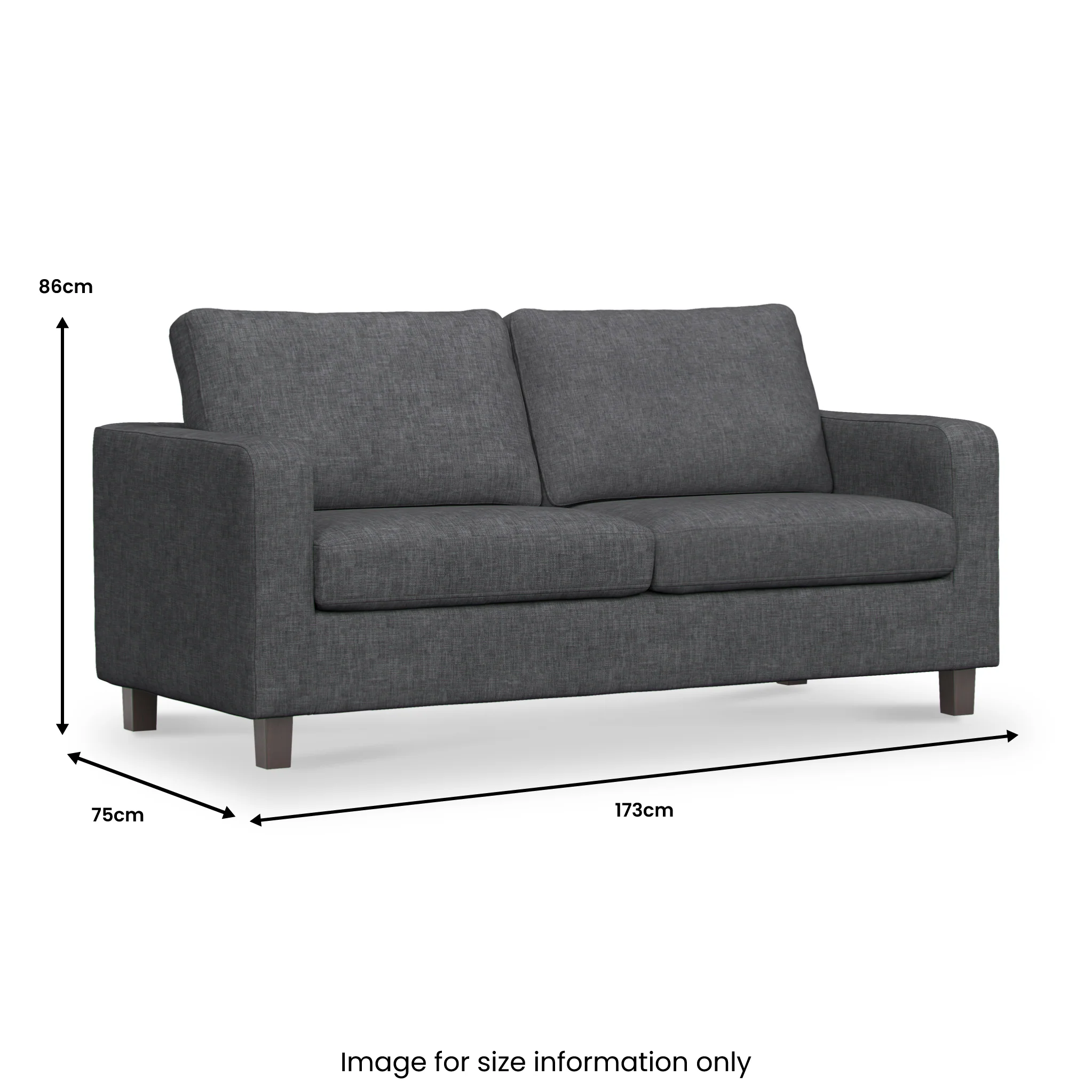 Myles Grey Fabric 3 Seater Sofa - Image 5