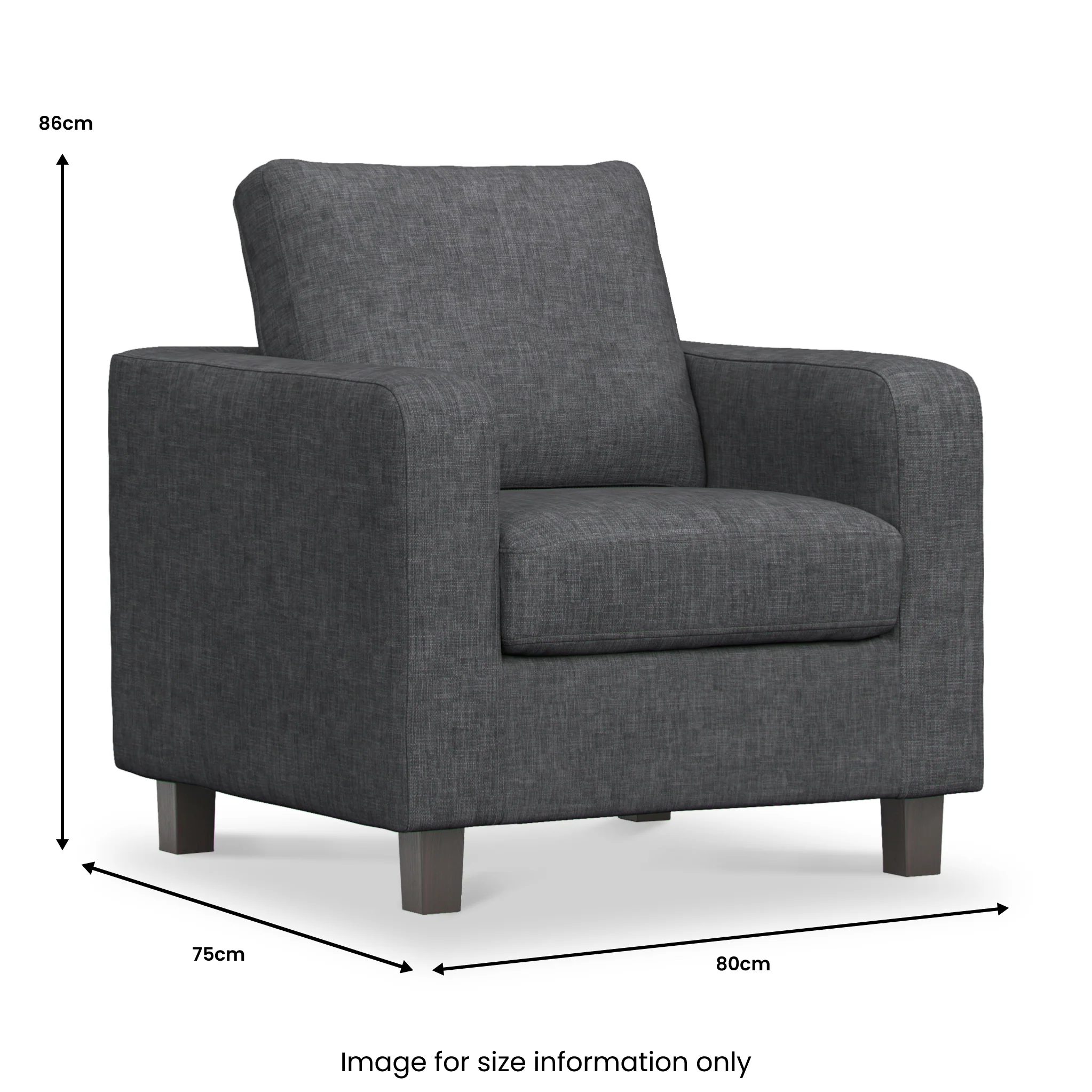 Myles Grey Fabric Armchair - Image 5