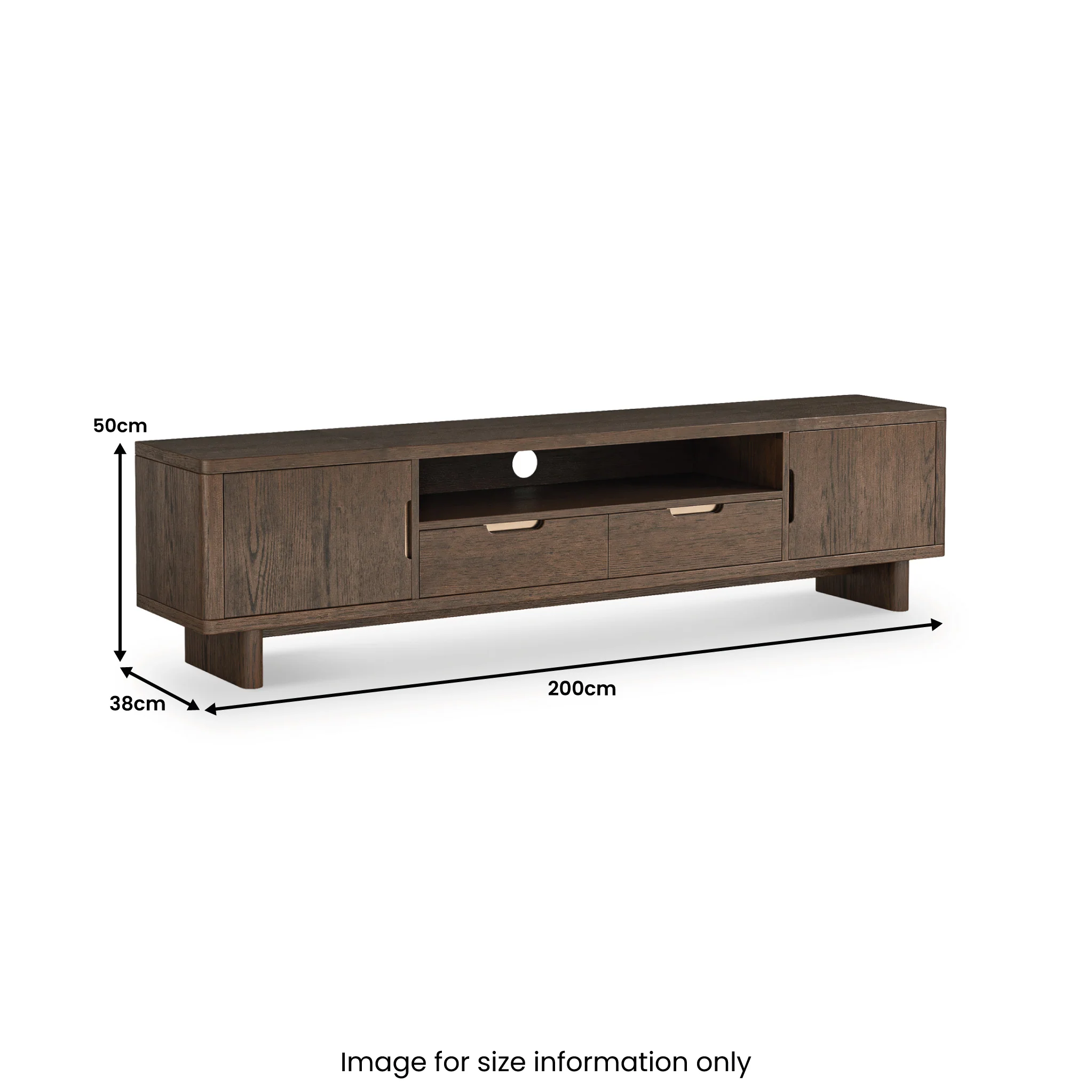 Mylor Oak 200cm TV Unit - Image 6