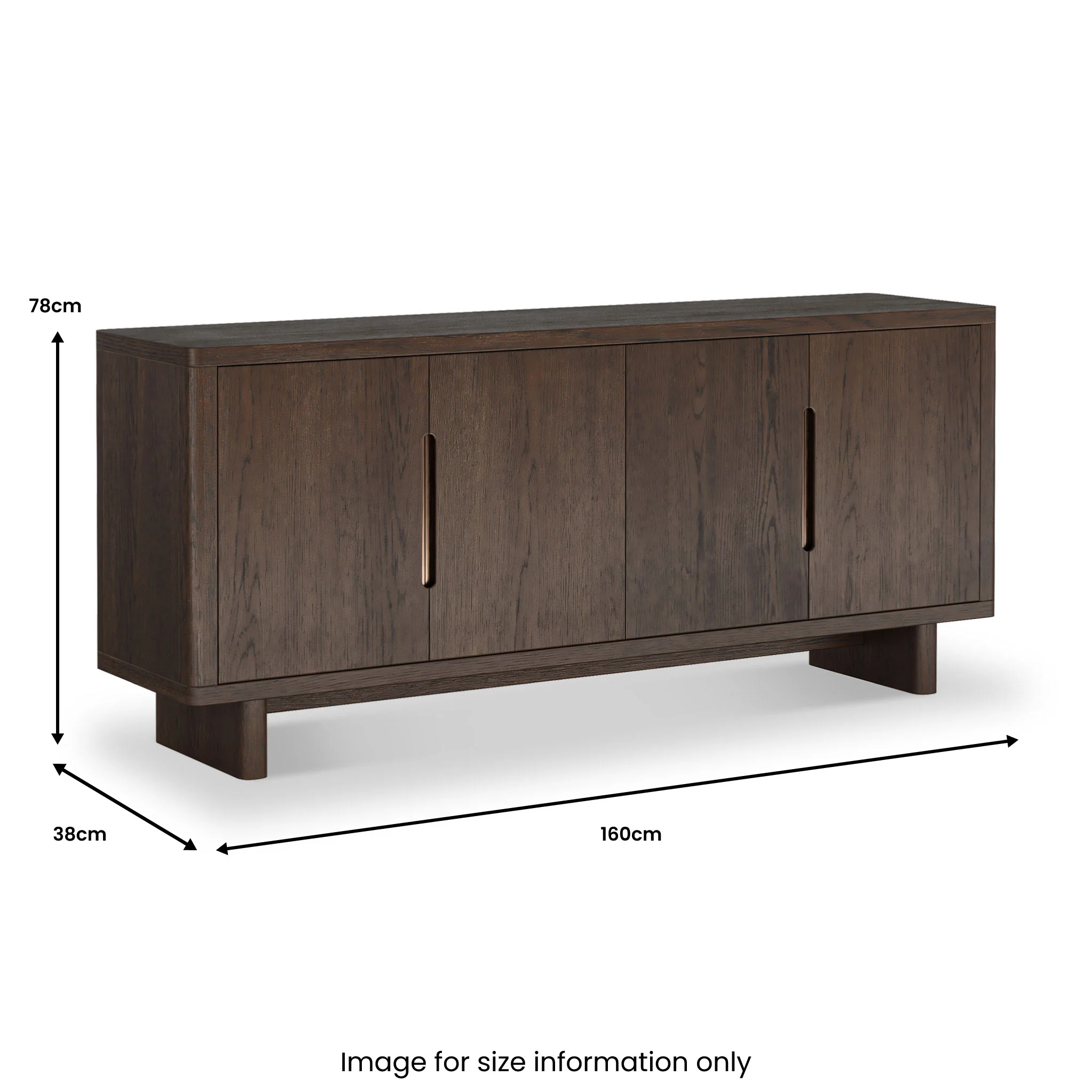 Mylor Oak Large 4 Door Sideboard - Image 12