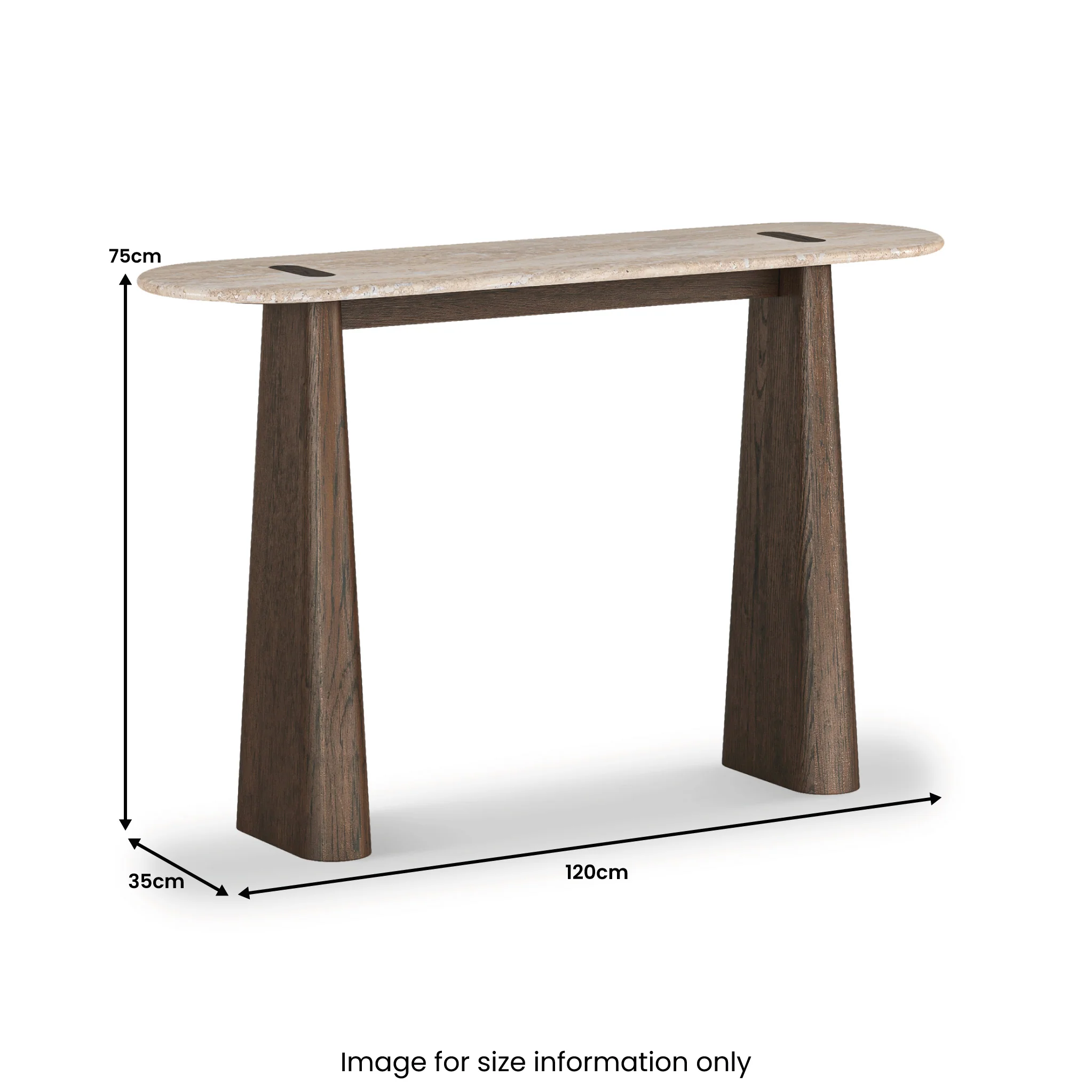 Mylor Travertine Top Console Table - Image 4