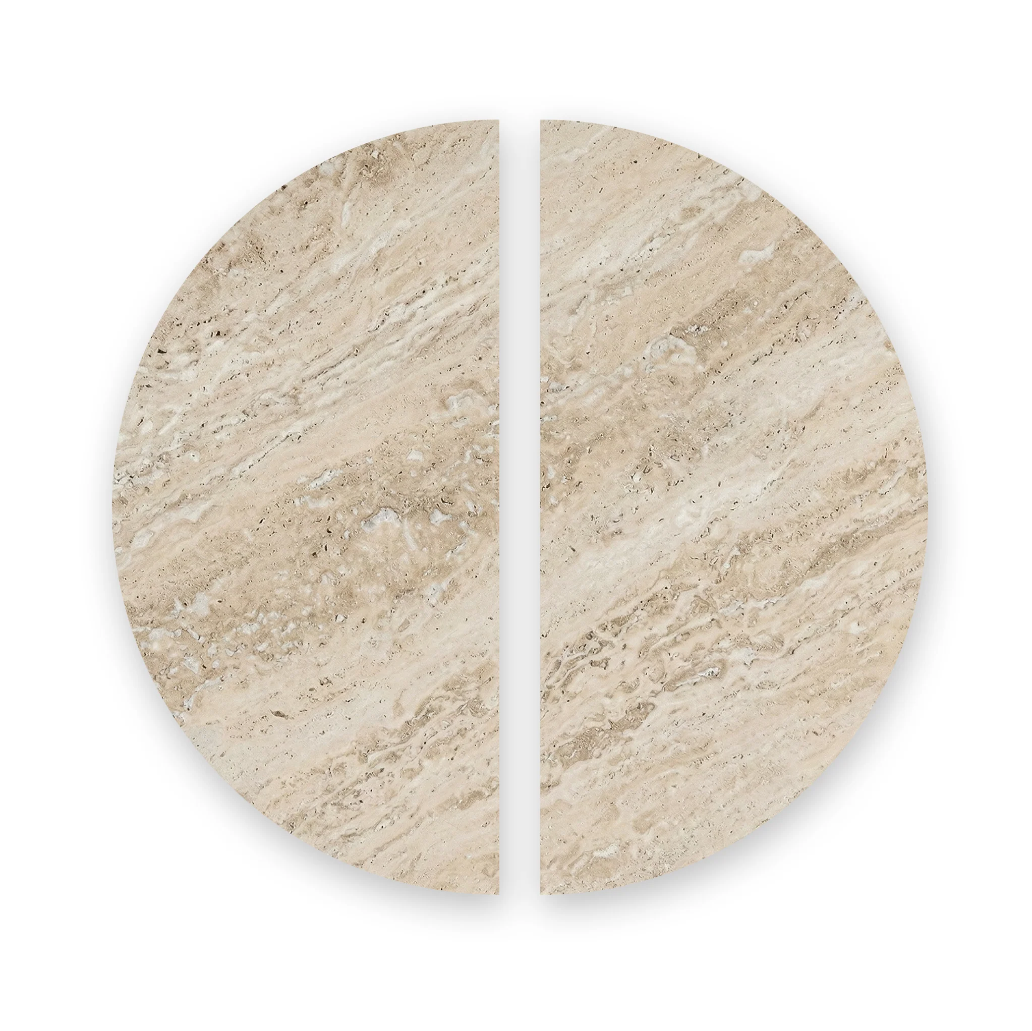 Mylor Travertine Top Half Moon Nest of Tables - Image 3