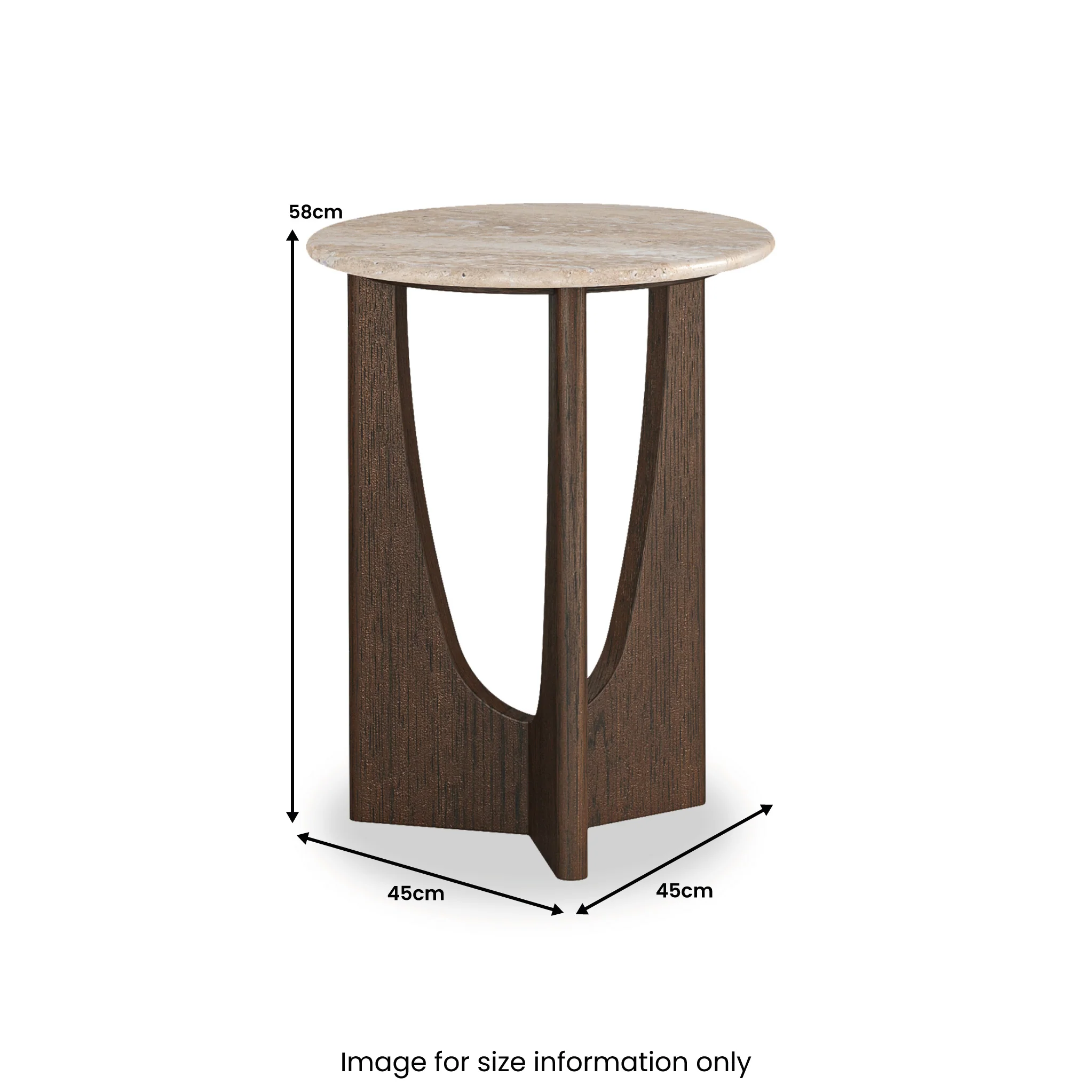 Mylor Travertine Top Side Table - Image 4