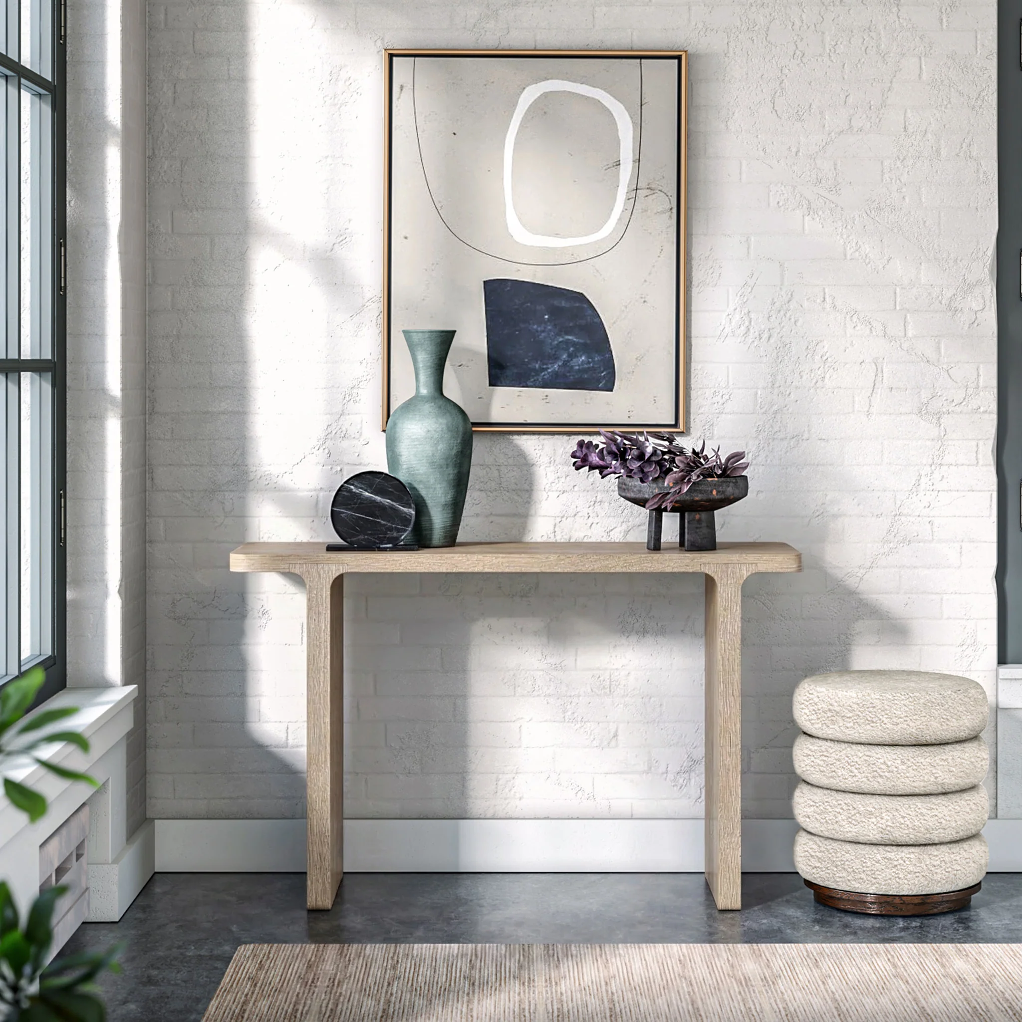 Mylor Washed Oak 120cm Console Table - Image 2