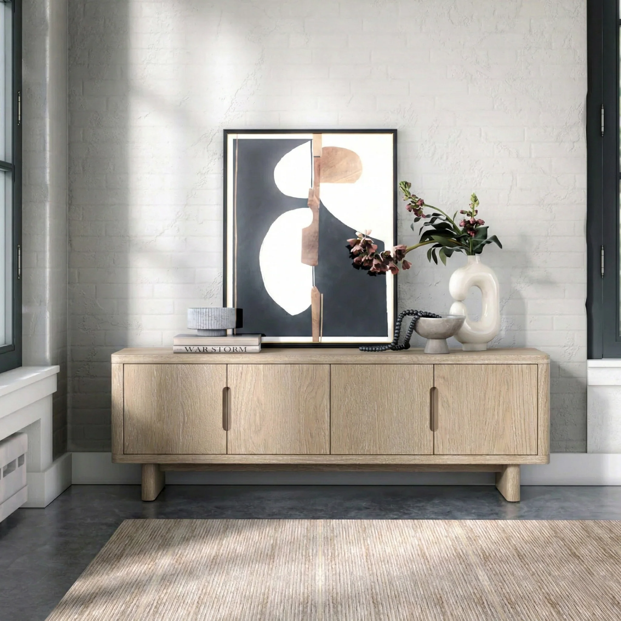 Mylor Washed Oak 150cm TV Unit - Image 2