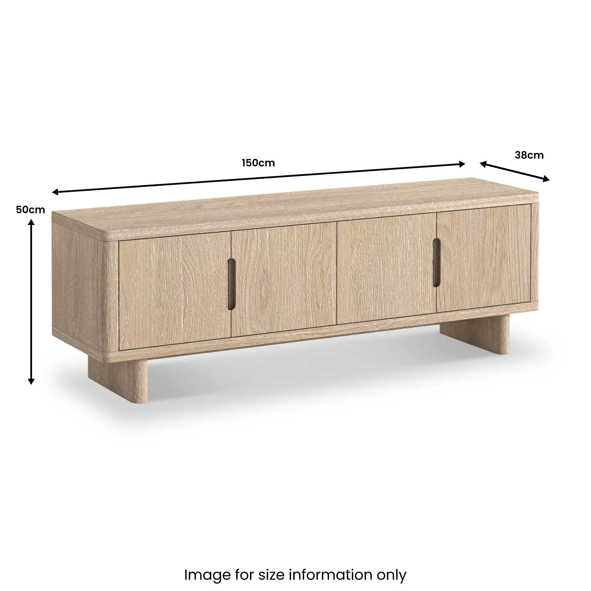 Mylor Washed Oak 150cm TV Unit - Image 3