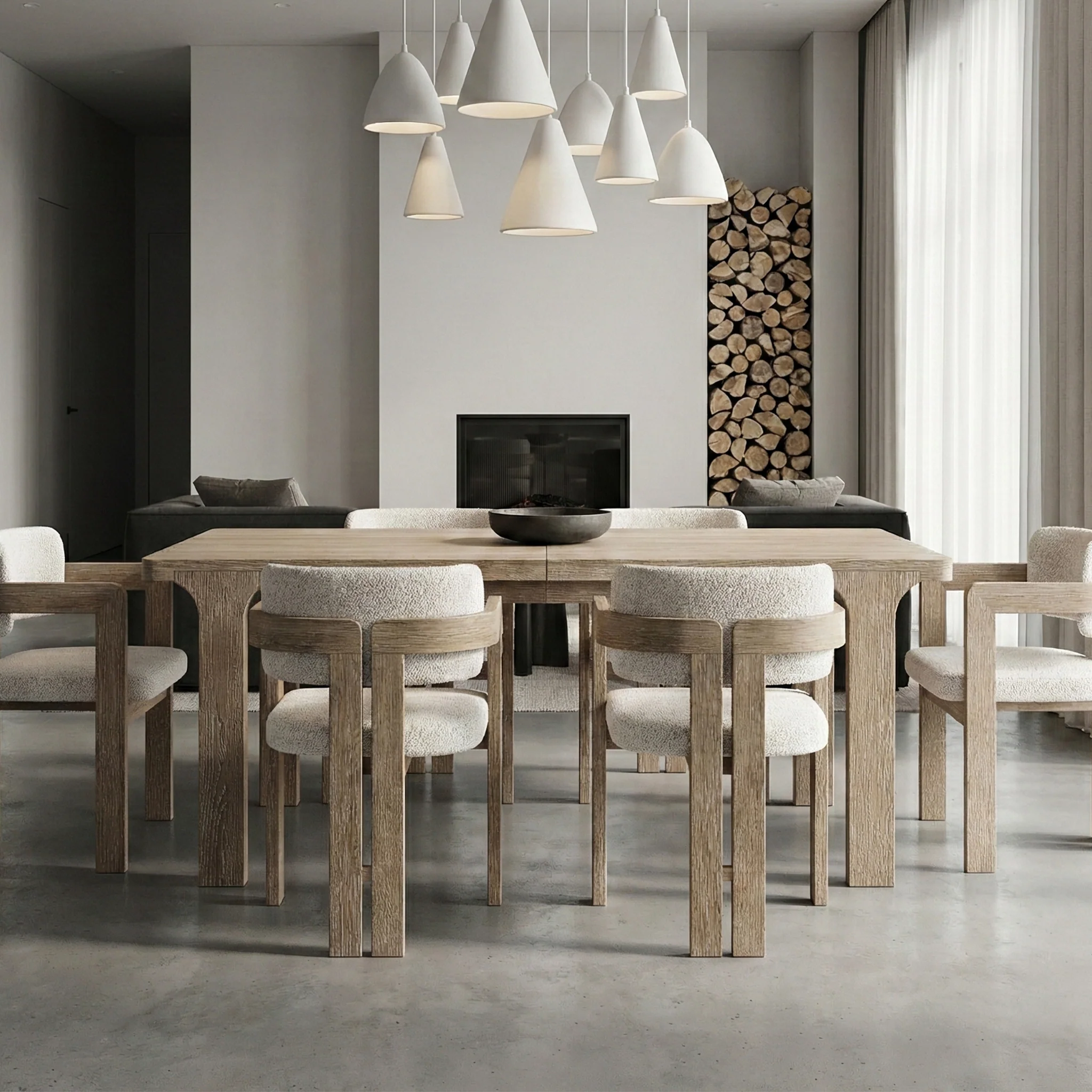 Mylor Washed Oak 165-215cm Extending Dining Table - Image 2