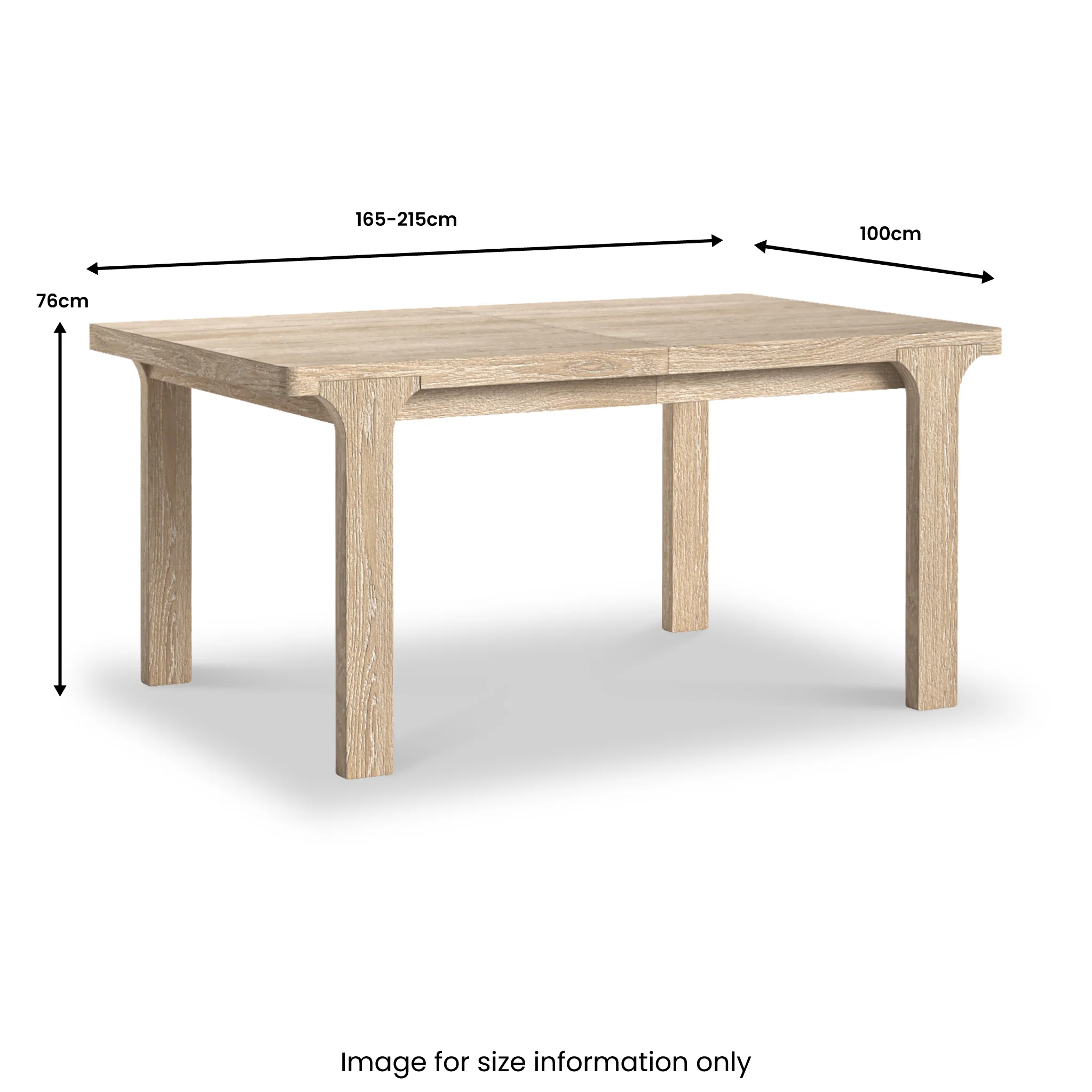 Mylor Washed Oak 165-215cm Extending Dining Table - Image 4