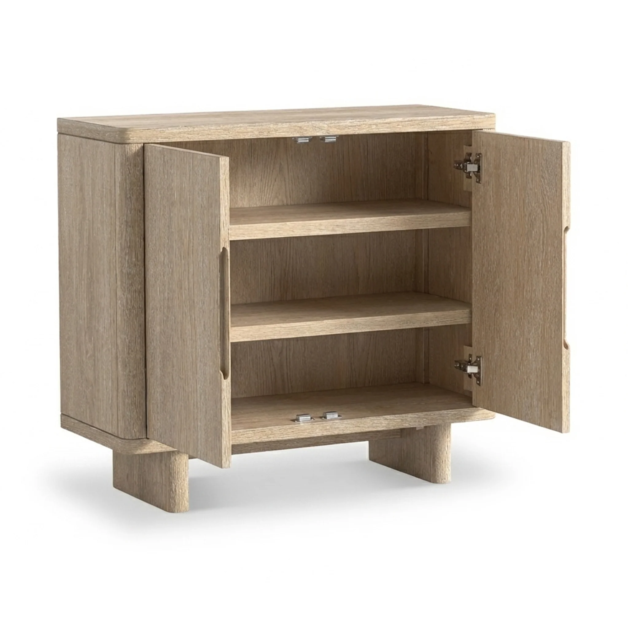 Mylor Washed Oak 2 Door Shoe Storage Unit - Image 3