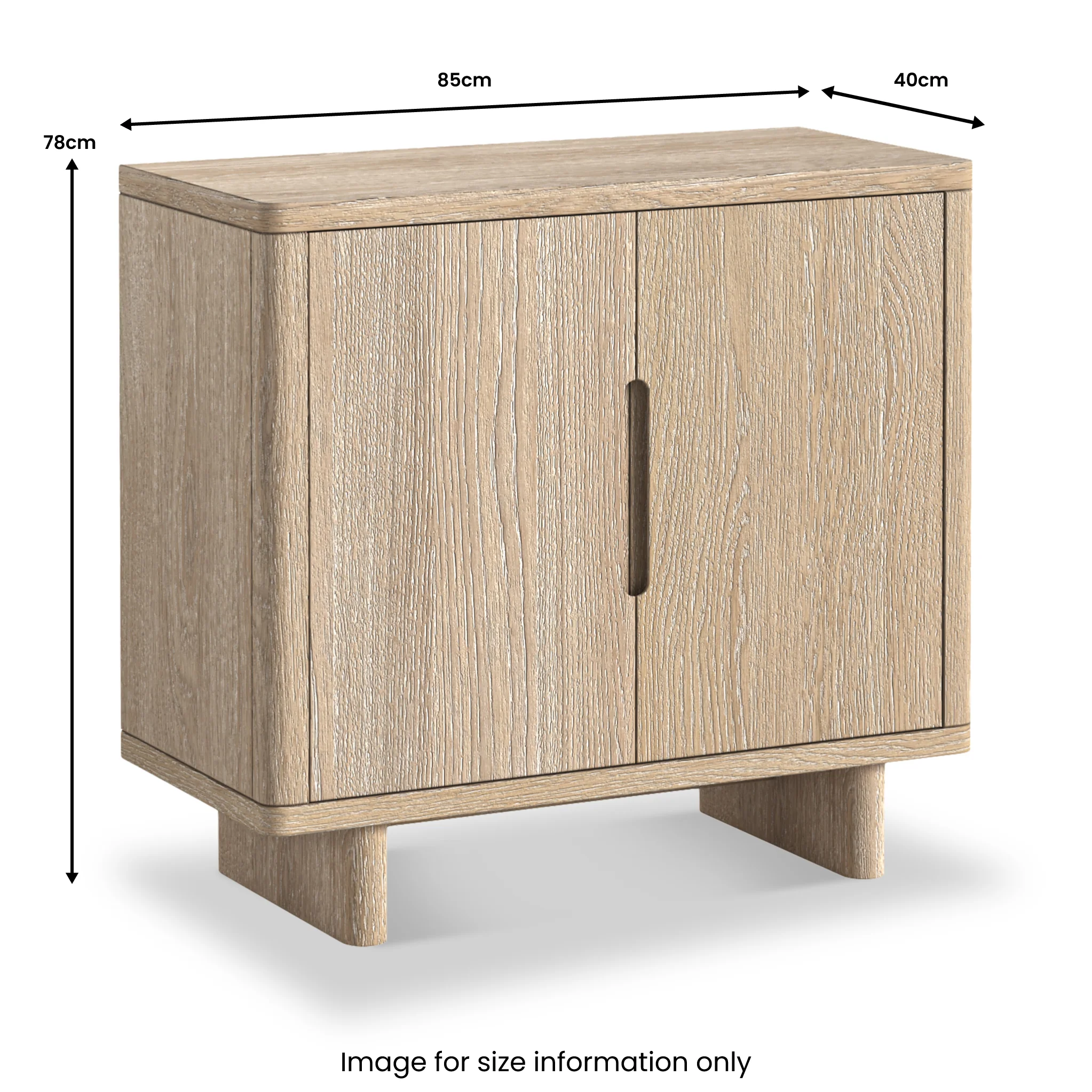 Mylor Washed Oak 2 Door Shoe Storage Unit - Image 4