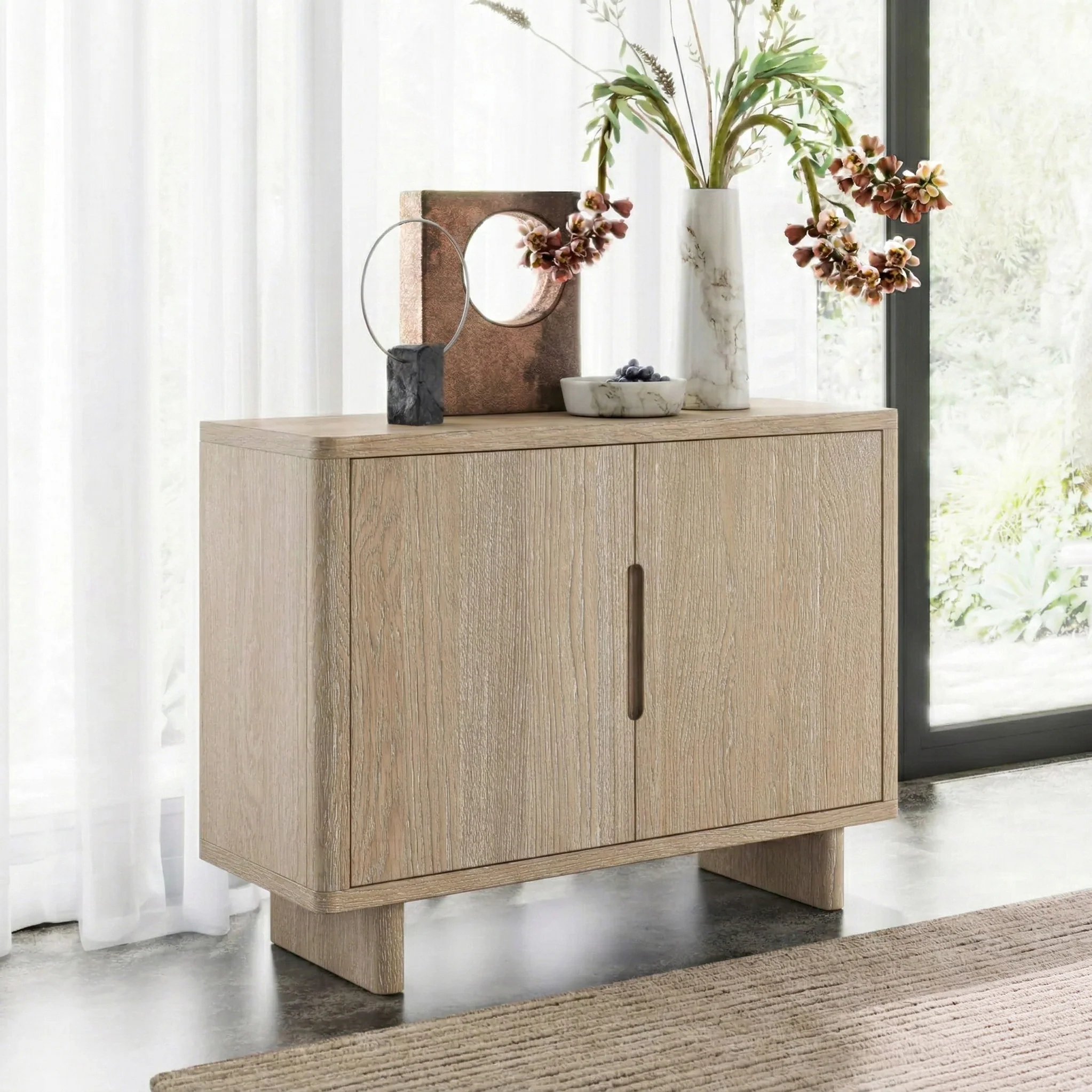 Mylor Washed Oak 2 Door Sideboard - Image 2