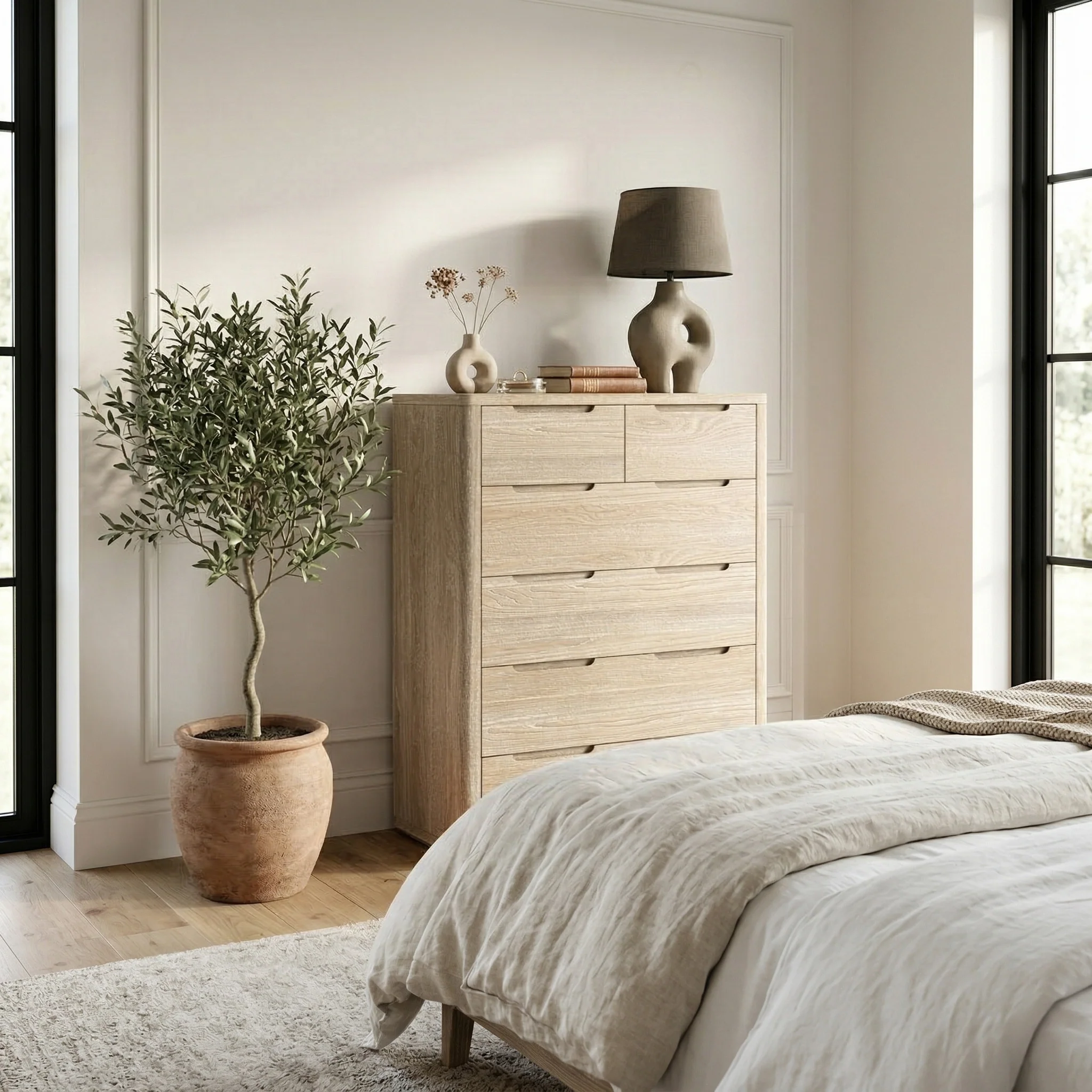 Mylor Washed Oak 2 over 4 Drawer Chest - Image 2