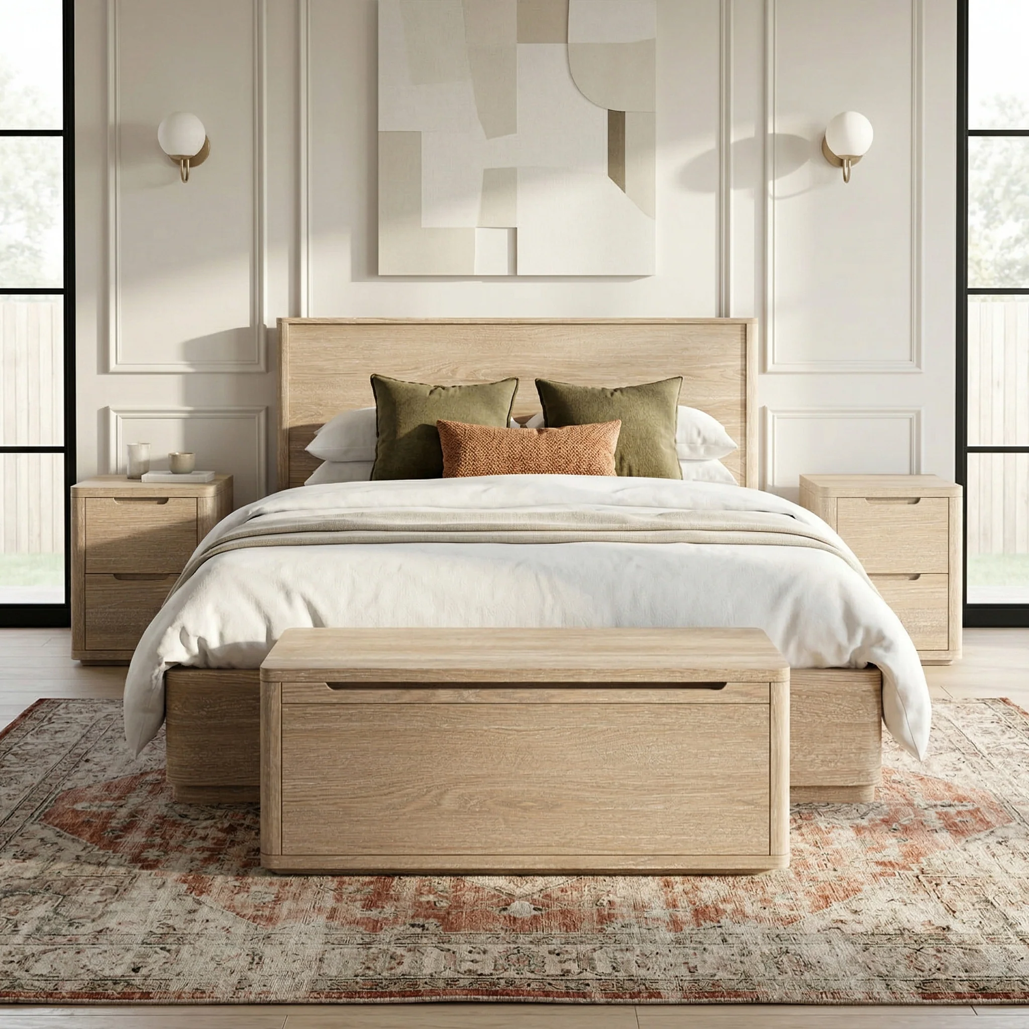 Mylor Washed Oak Blanket Box - Image 2