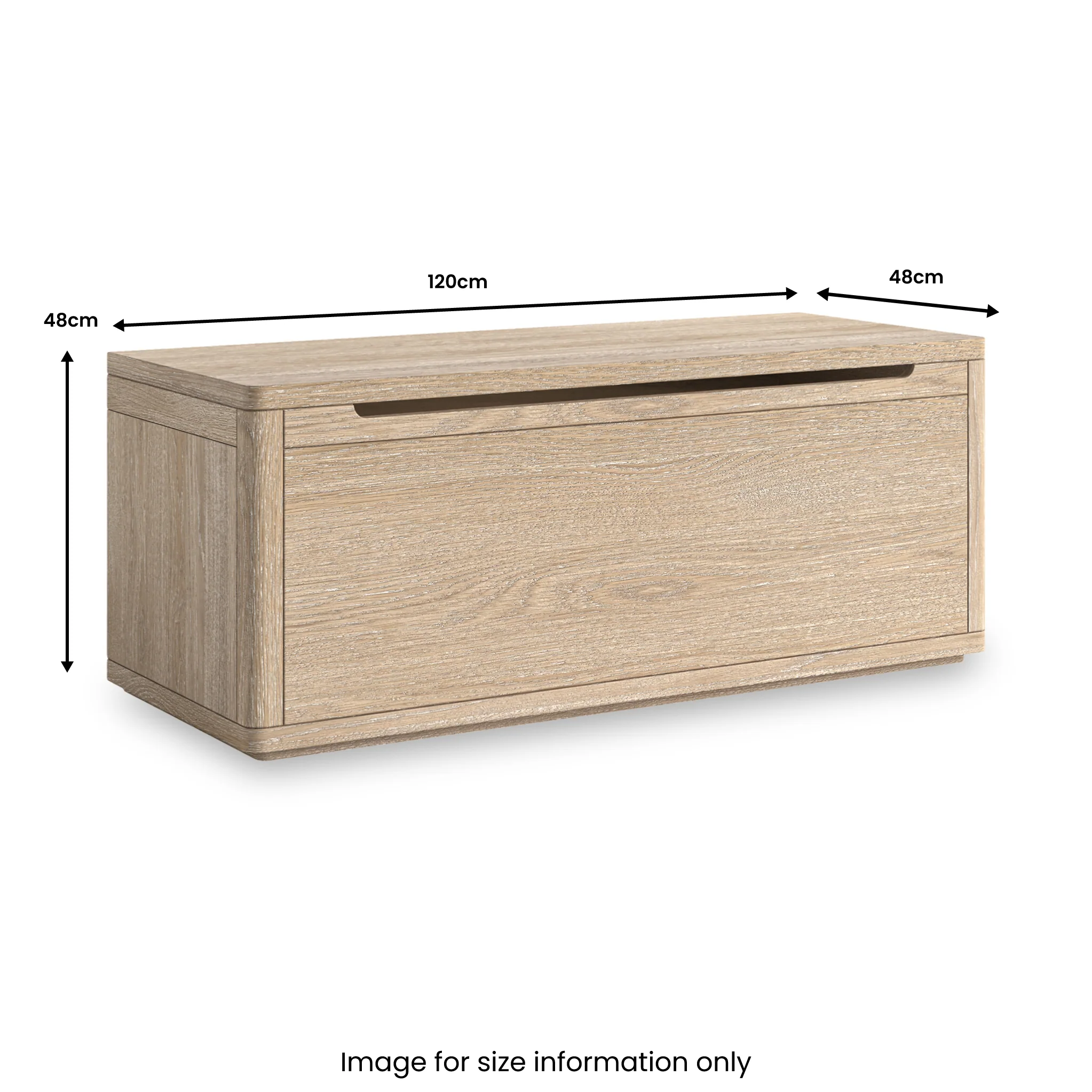 Mylor Washed Oak Blanket Box - Image 3