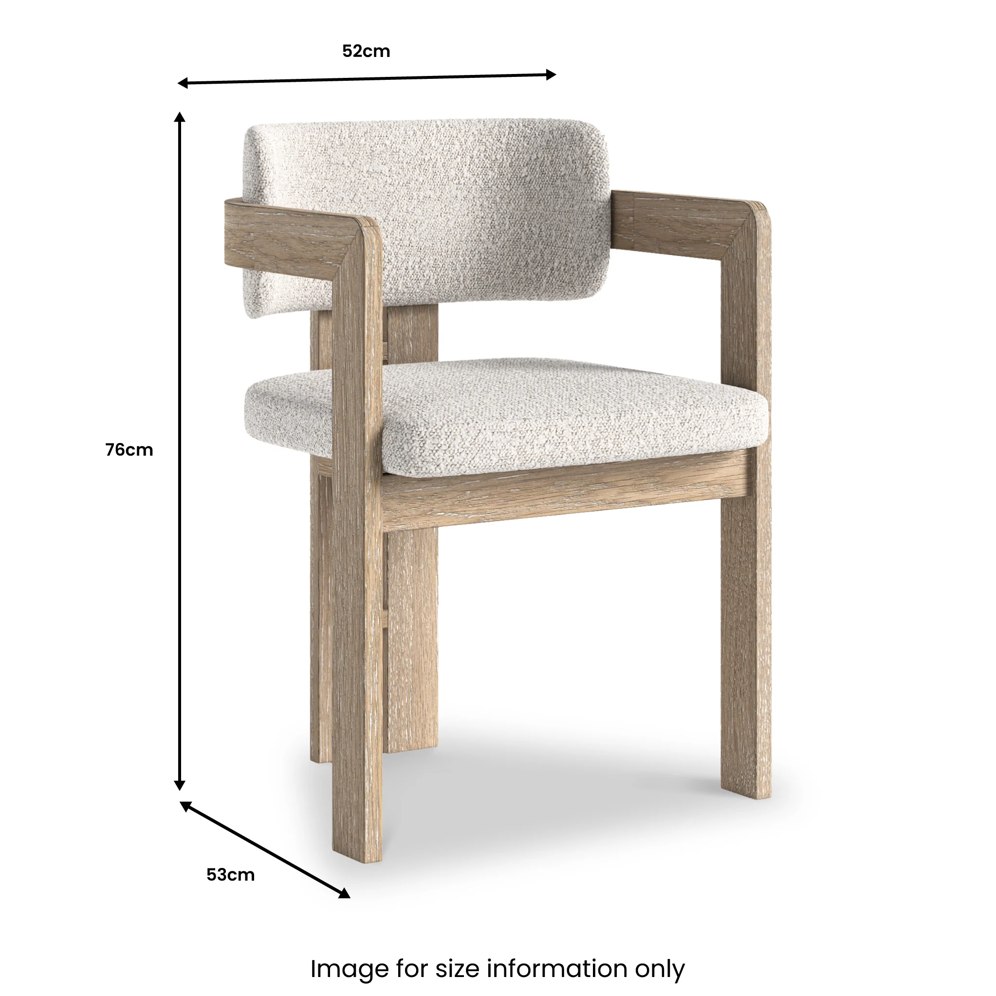 Mylor Washed Oak Dining Chair - Image 3