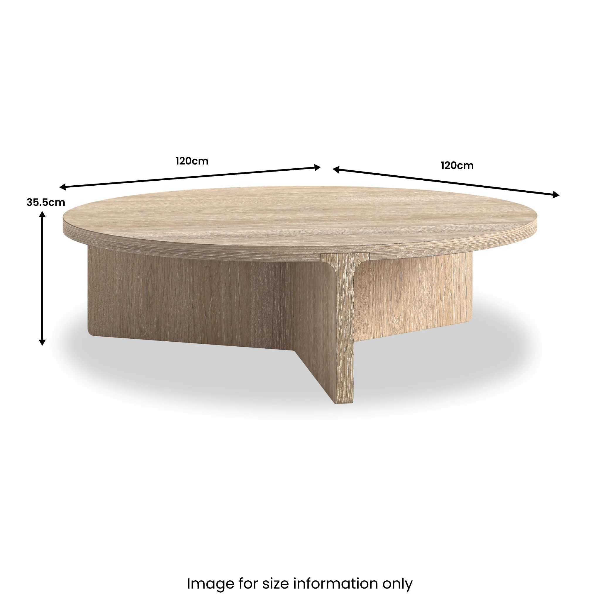Mylor Washed Oak Large Round Coffee Table - Image 3