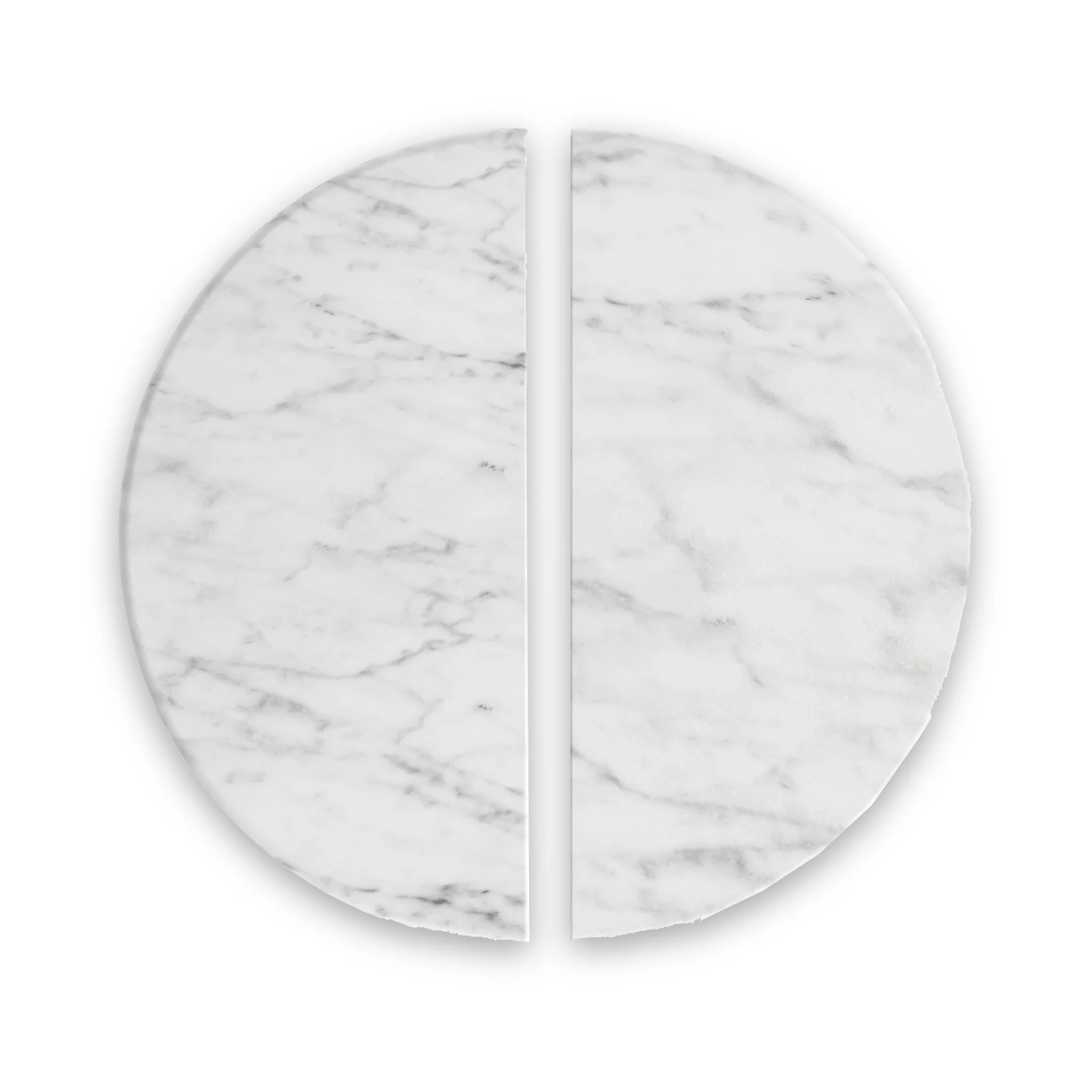 Mylor Washed Oak Marble Top Half Moon Nest of Tables - Image 3
