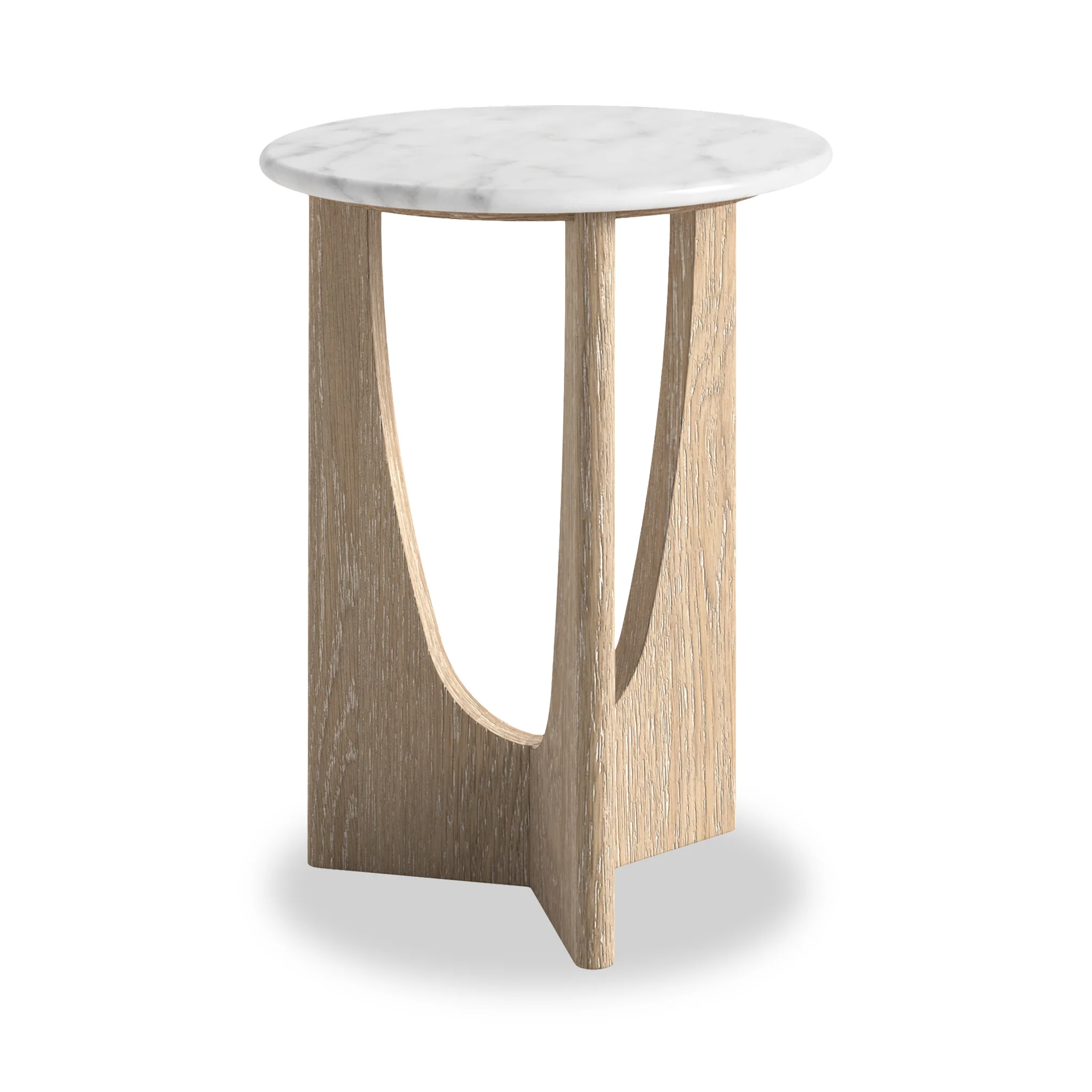 Mylor Washed Oak Marble Top Side Table