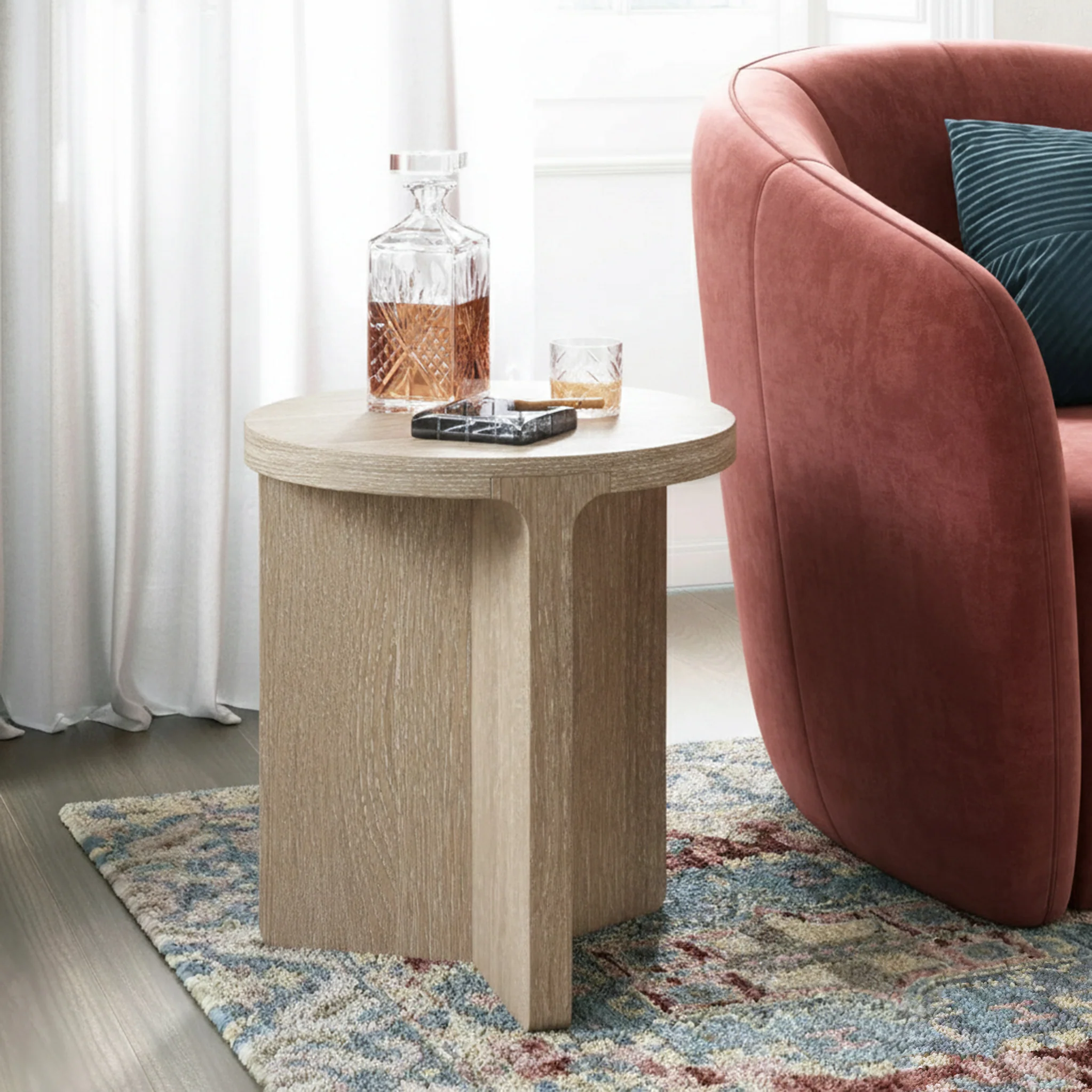 Mylor Washed Oak Side Table - Image 2