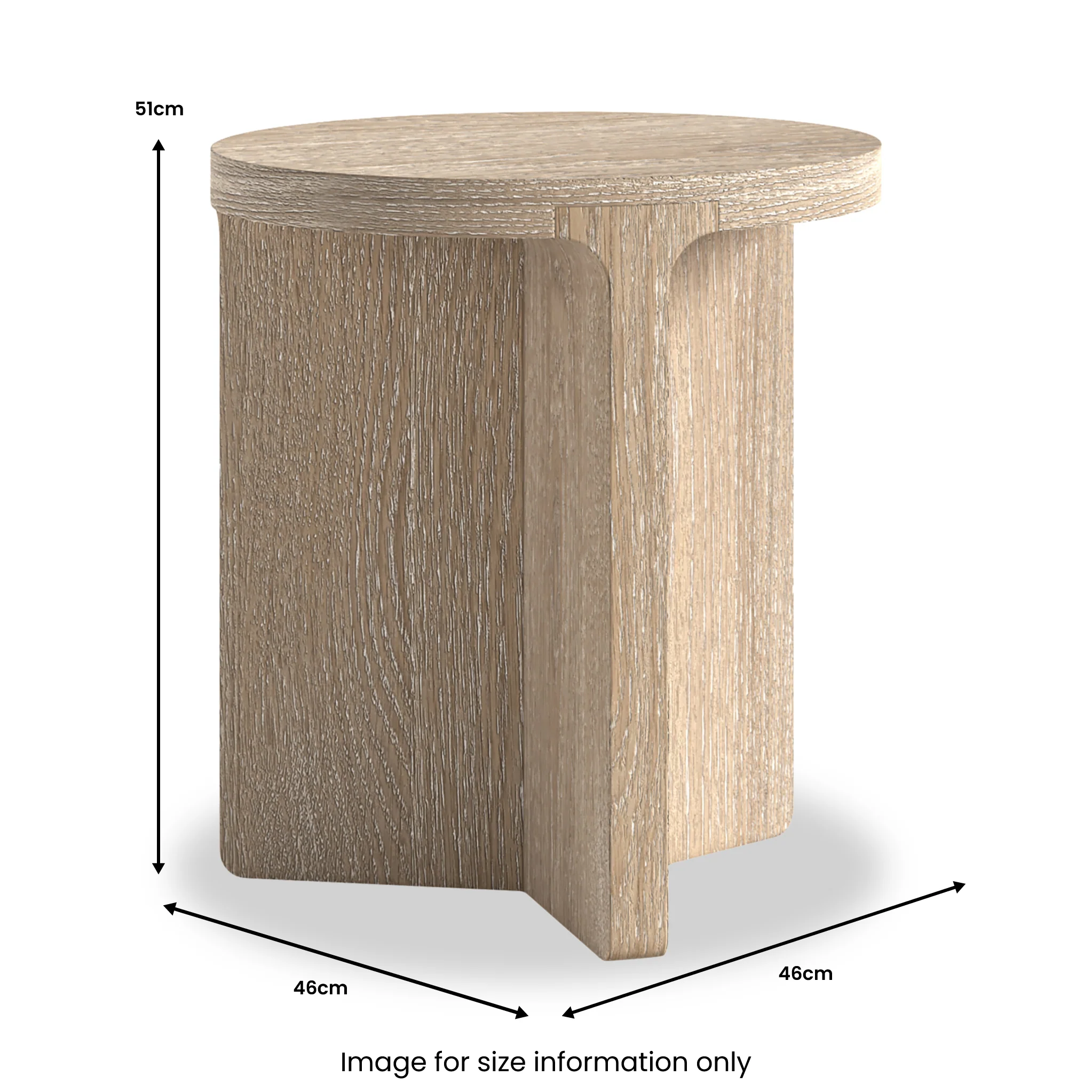 Mylor Washed Oak Side Table - Image 3