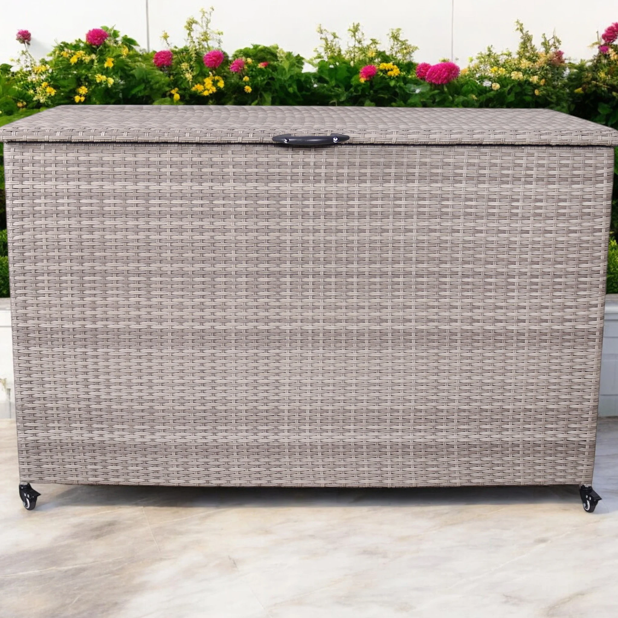 Natural Weave 510L Cushion Storage Box with Gas Lift - Image 4