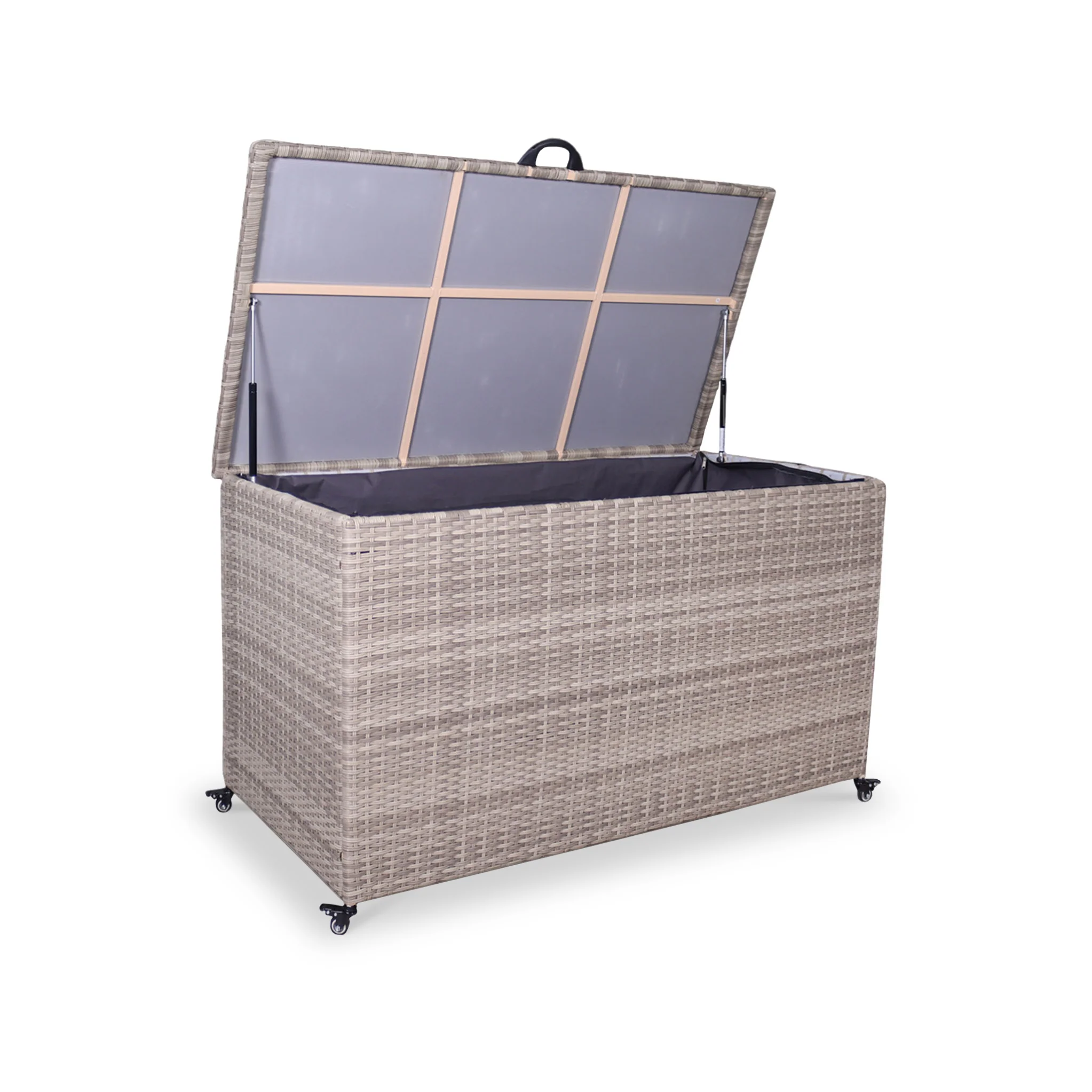 Natural Weave 510L Cushion Storage Box with Gas Lift - Image 7