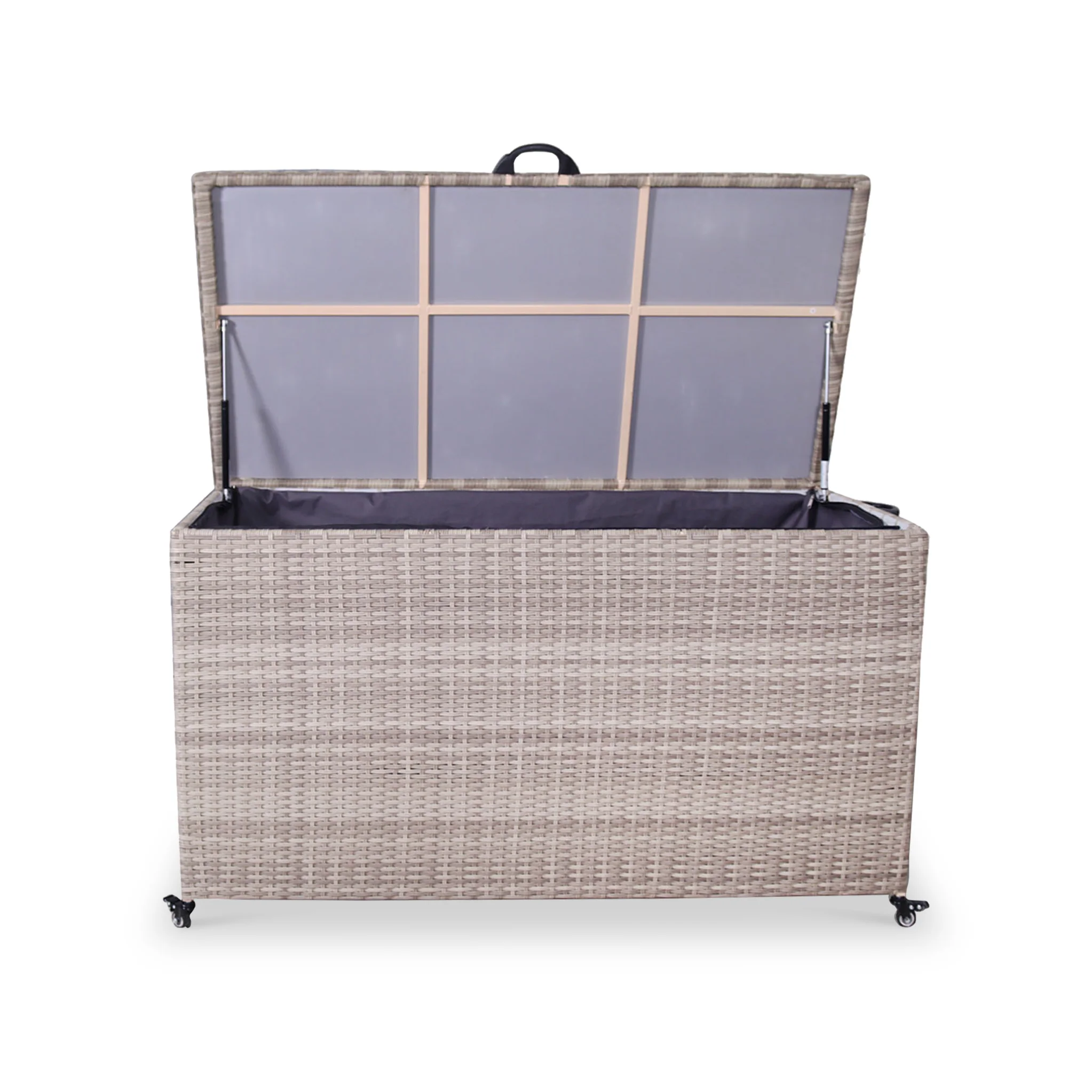 Natural Weave 510L Cushion Storage Box with Gas Lift - Image 8