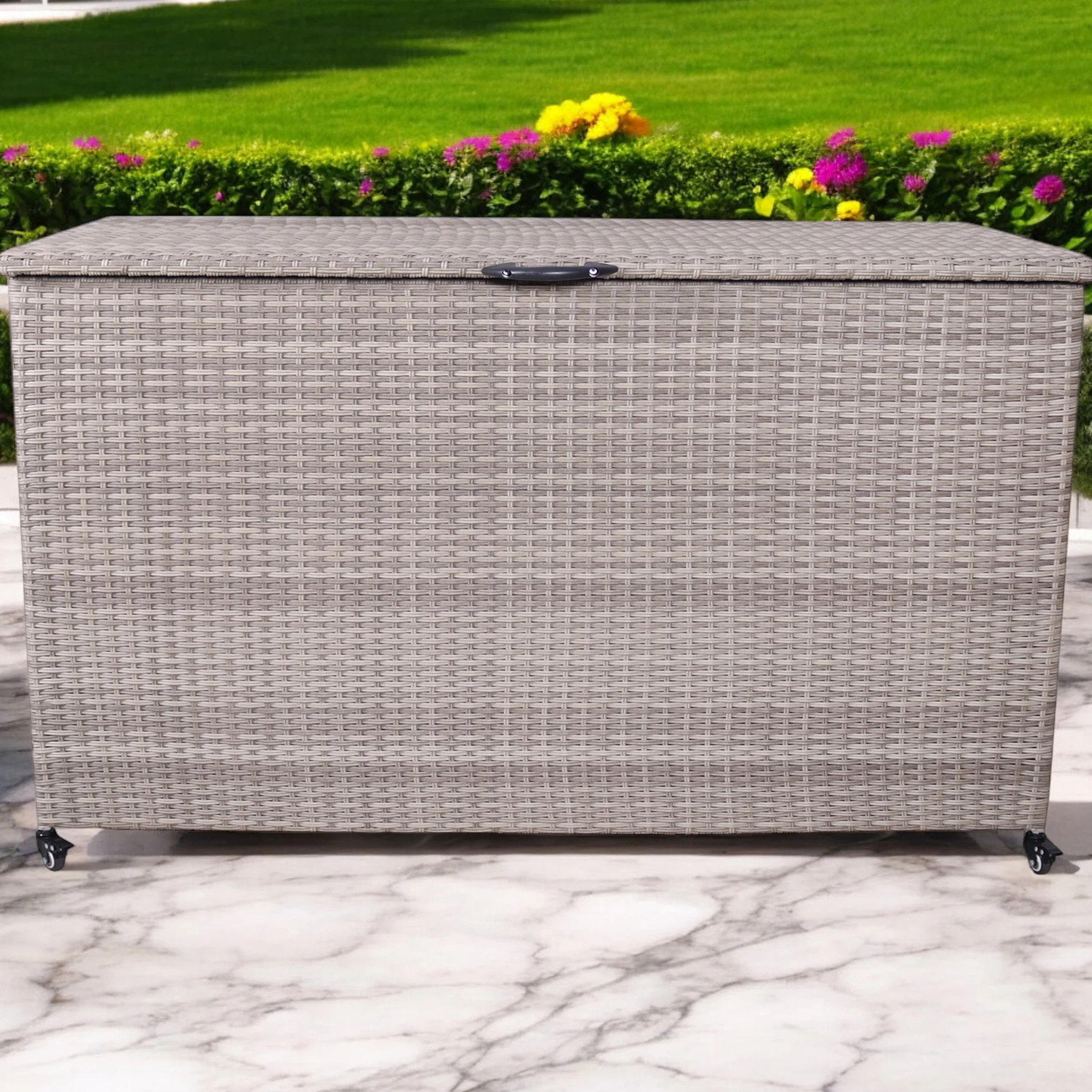 Natural Weave 645L Cushion Storage Box with Gas Lift - Image 3