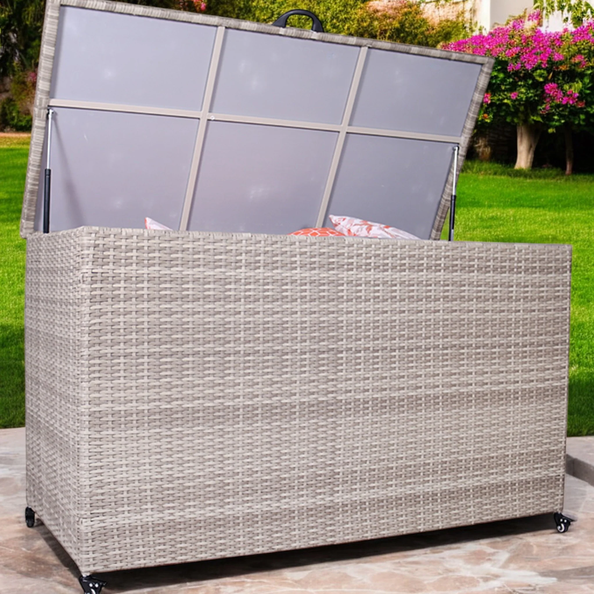 Natural Weave 645L Cushion Storage Box with Gas Lift - Image 5