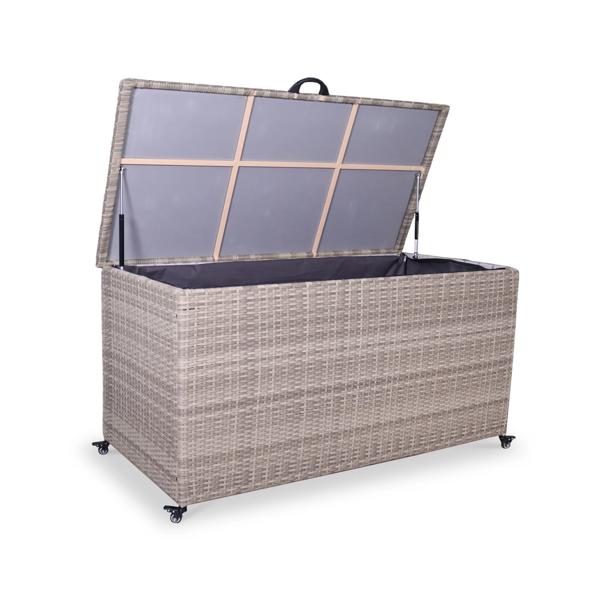 Natural Weave 645L Cushion Storage Box with Gas Lift - Image 7