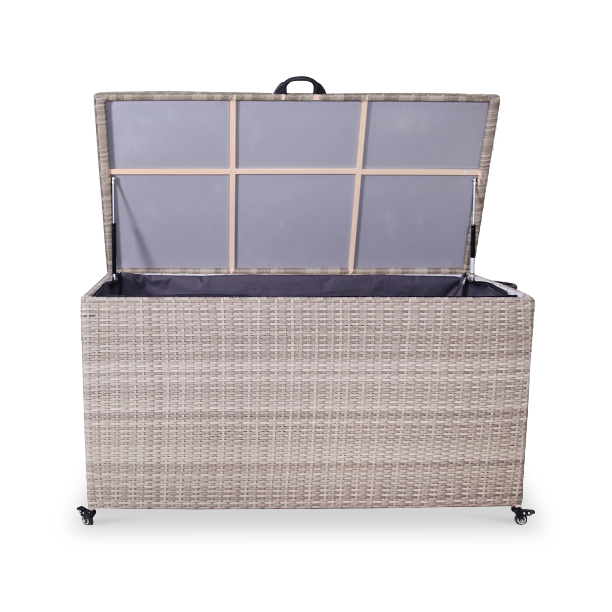 Natural Weave 645L Cushion Storage Box with Gas Lift - Image 9