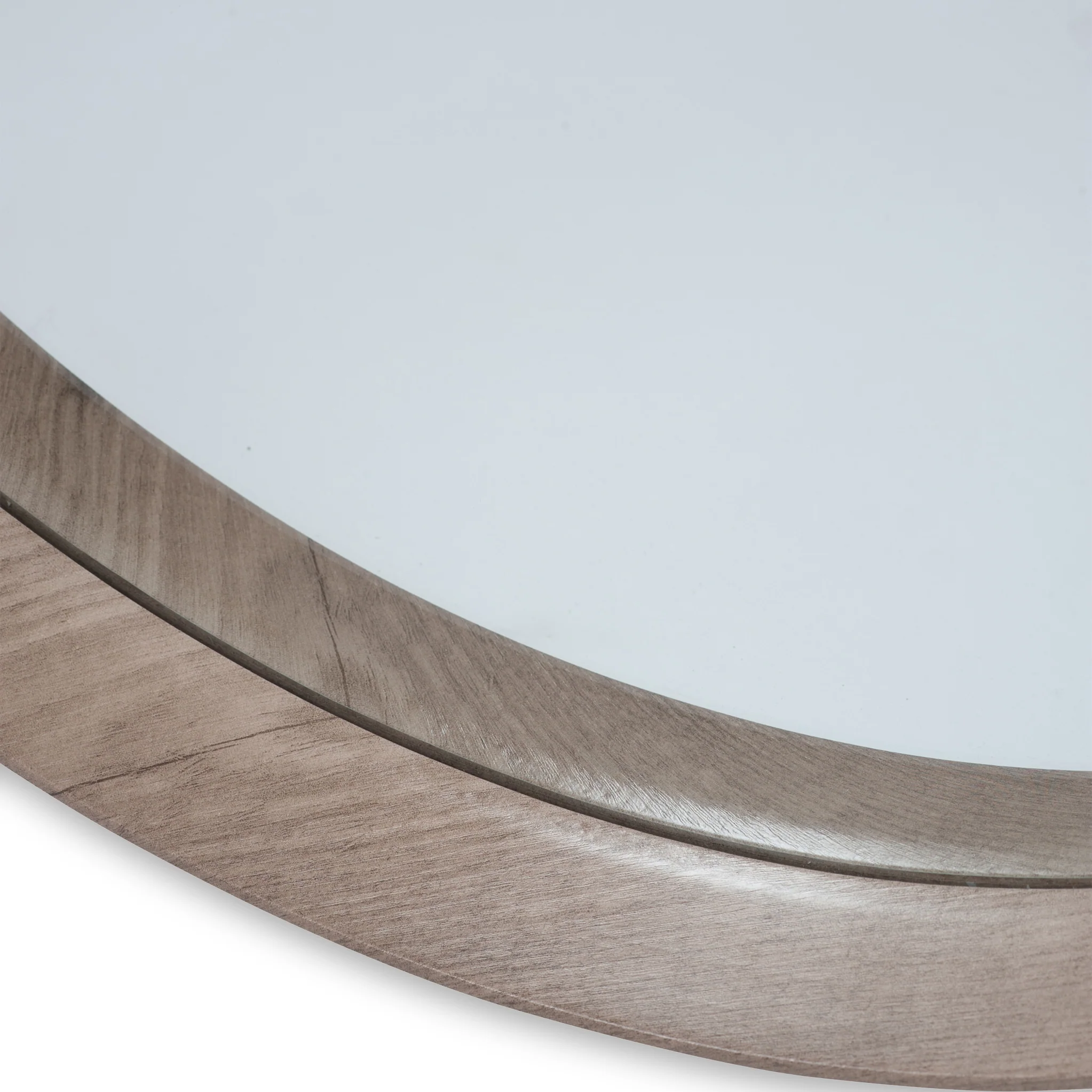 Natural Wood Veneer Round Wall Mirror - Image 6