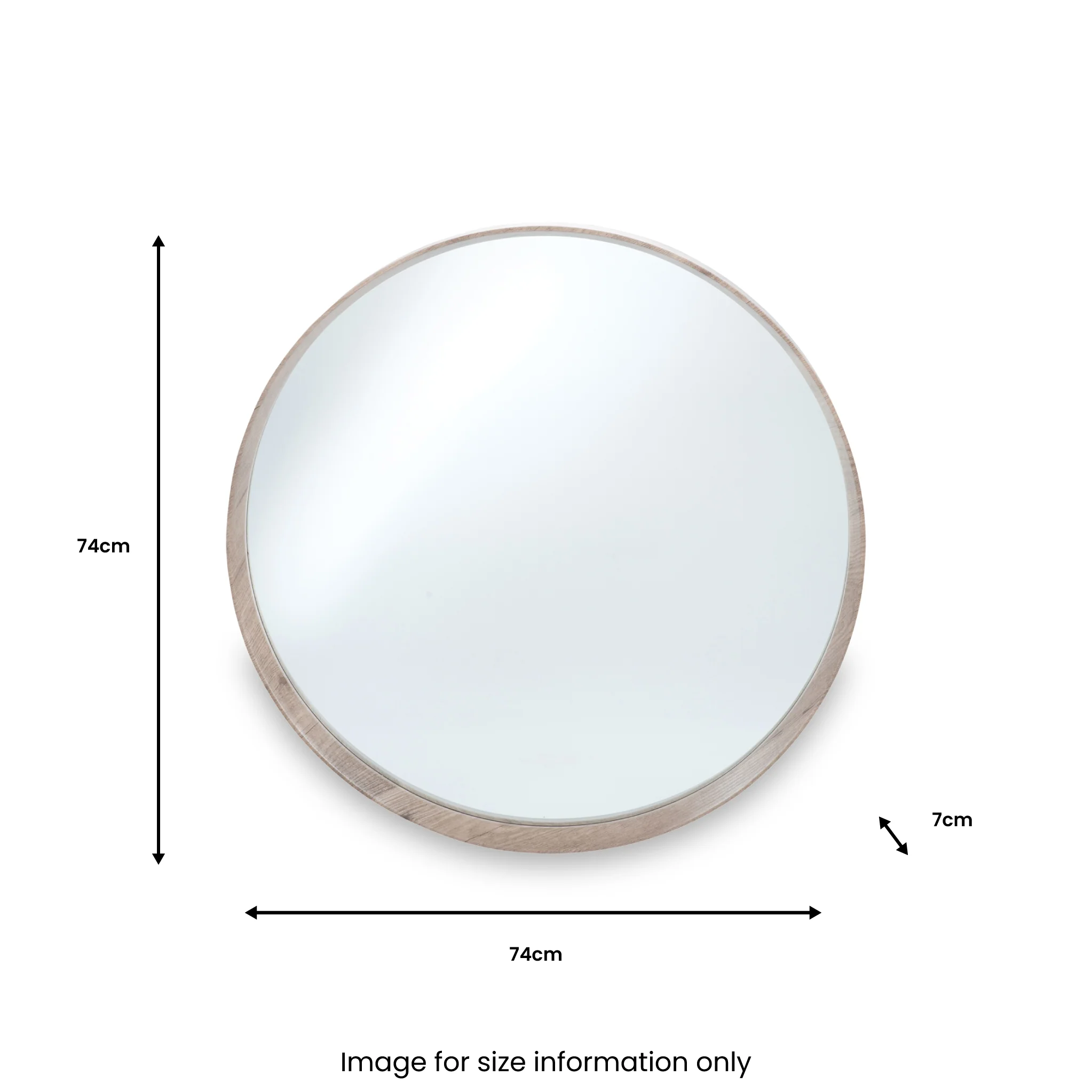 Natural Wood Veneer Round Wall Mirror - Image 7