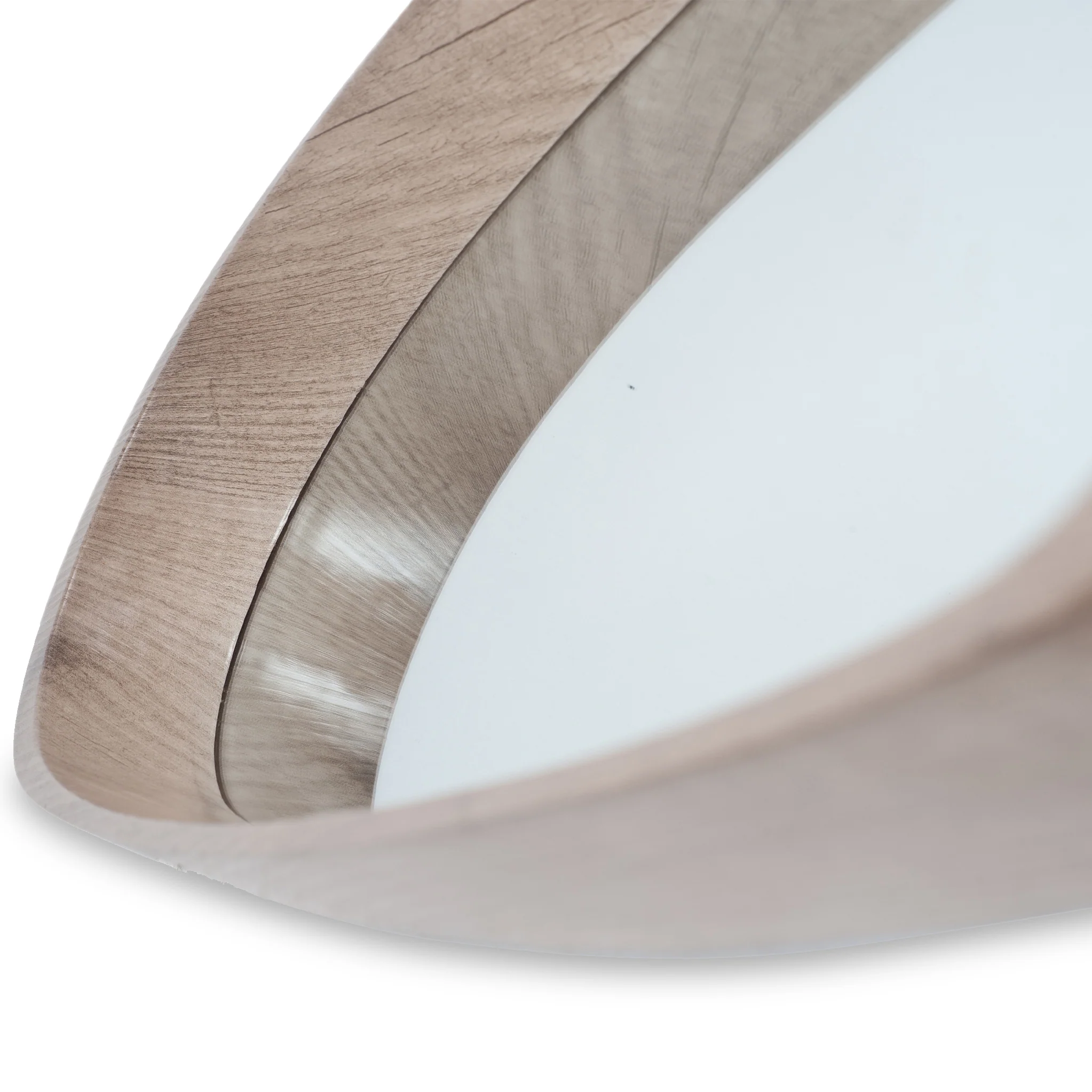Natural Wood Veneer Teardrop Shaped Mirror - Image 3