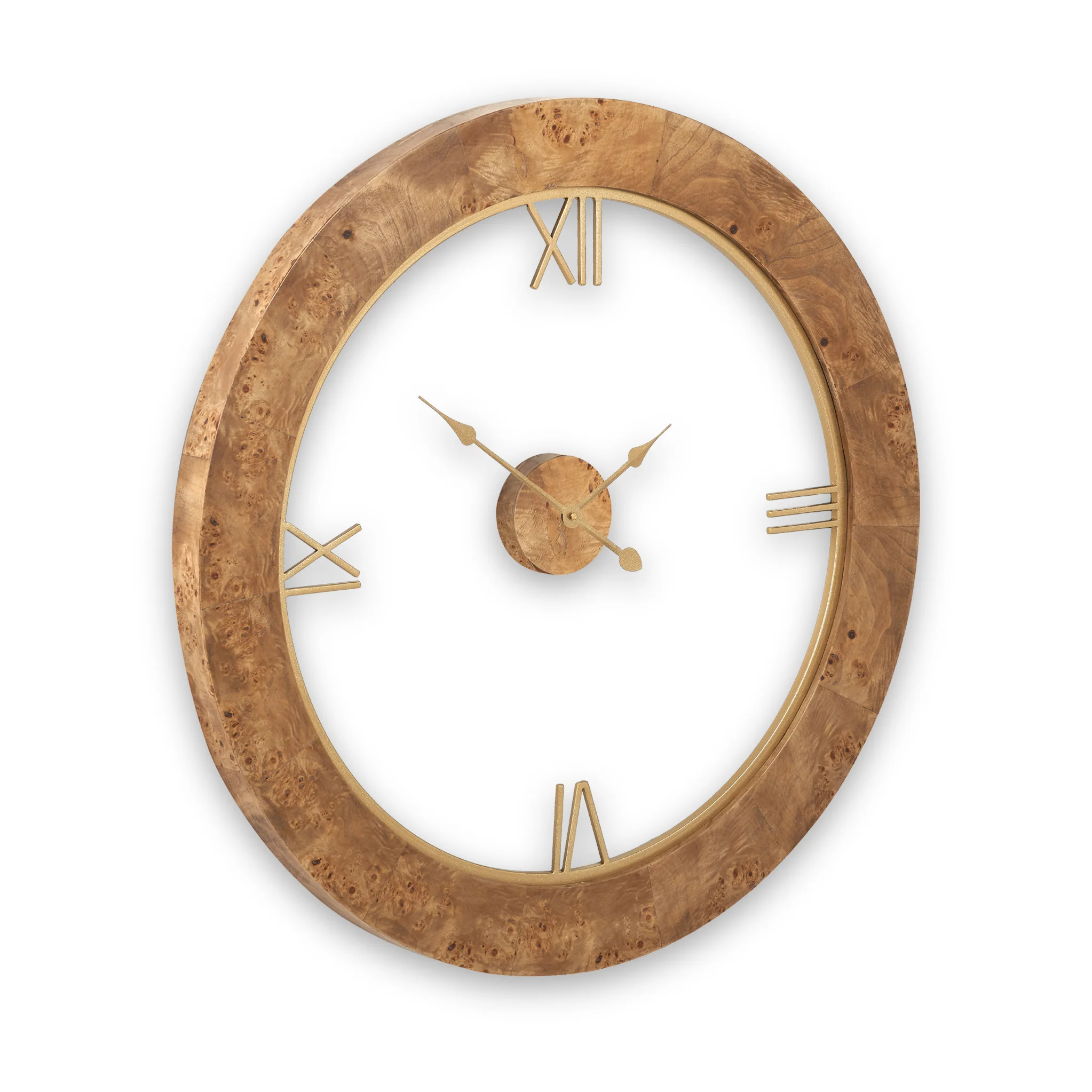 Newborough Burr Wood Effect Wall Clock - Image 3