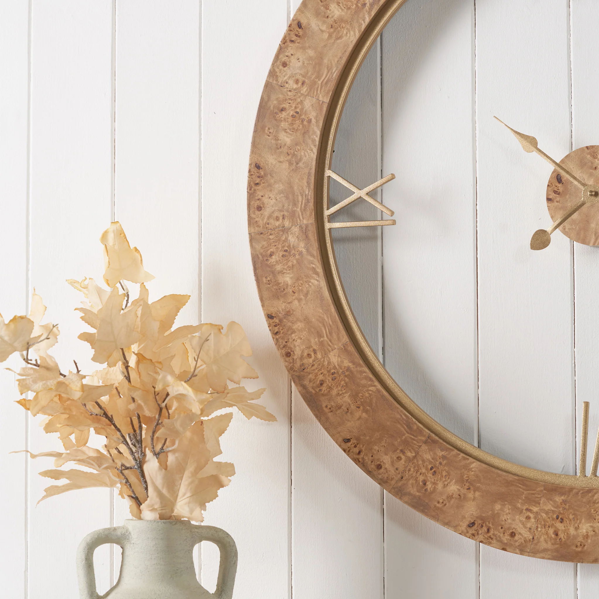 Newborough Burr Wood Effect Wall Clock - Image 5