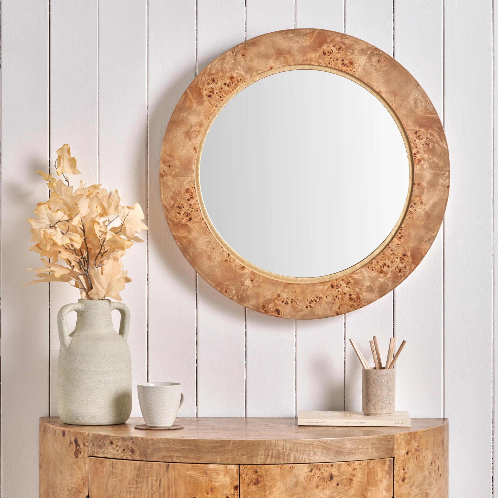 Newborough Burr Wood Effect Wall Mirror - Image 2