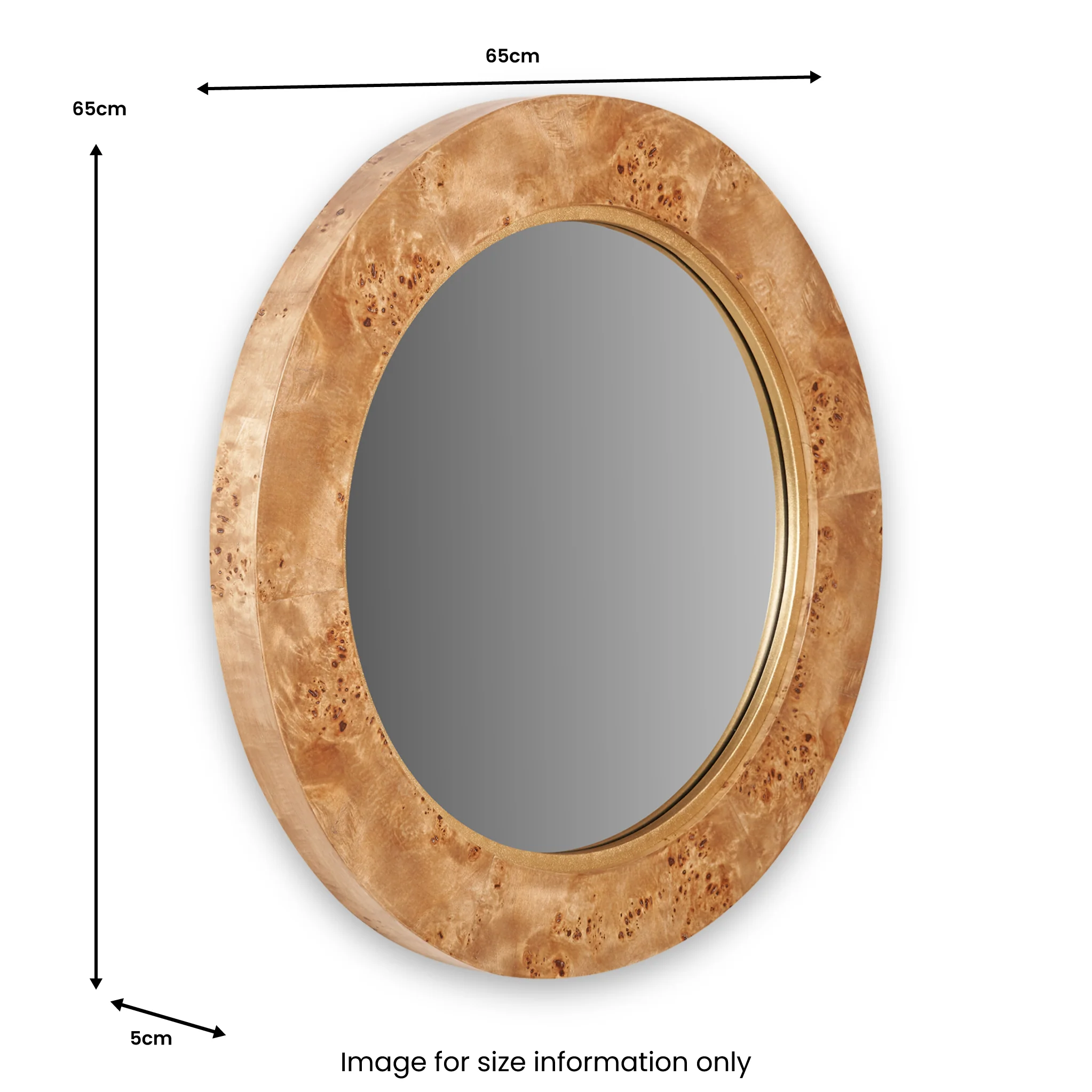 Newborough Burr Wood Effect Wall Mirror - Image 7