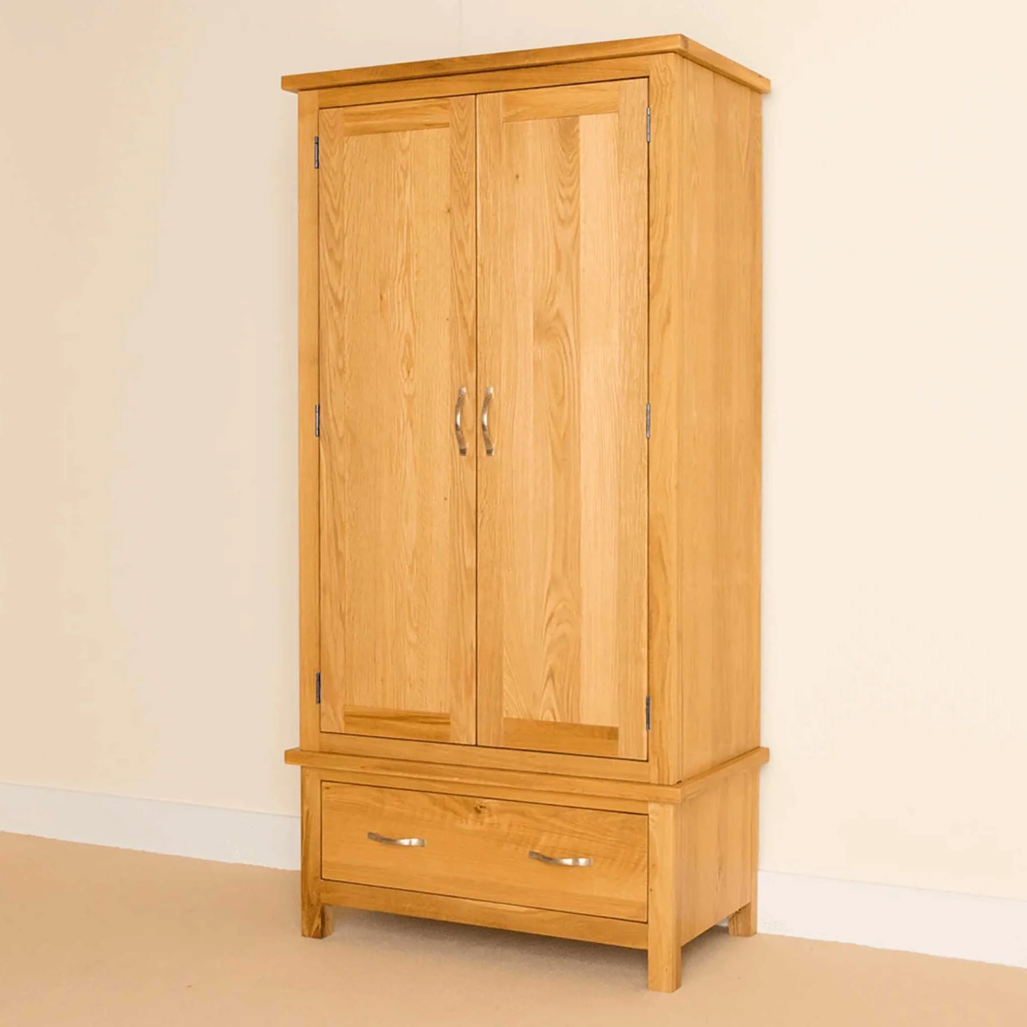 Newlyn Oak Double Wardrobe with Drawer - Image 4