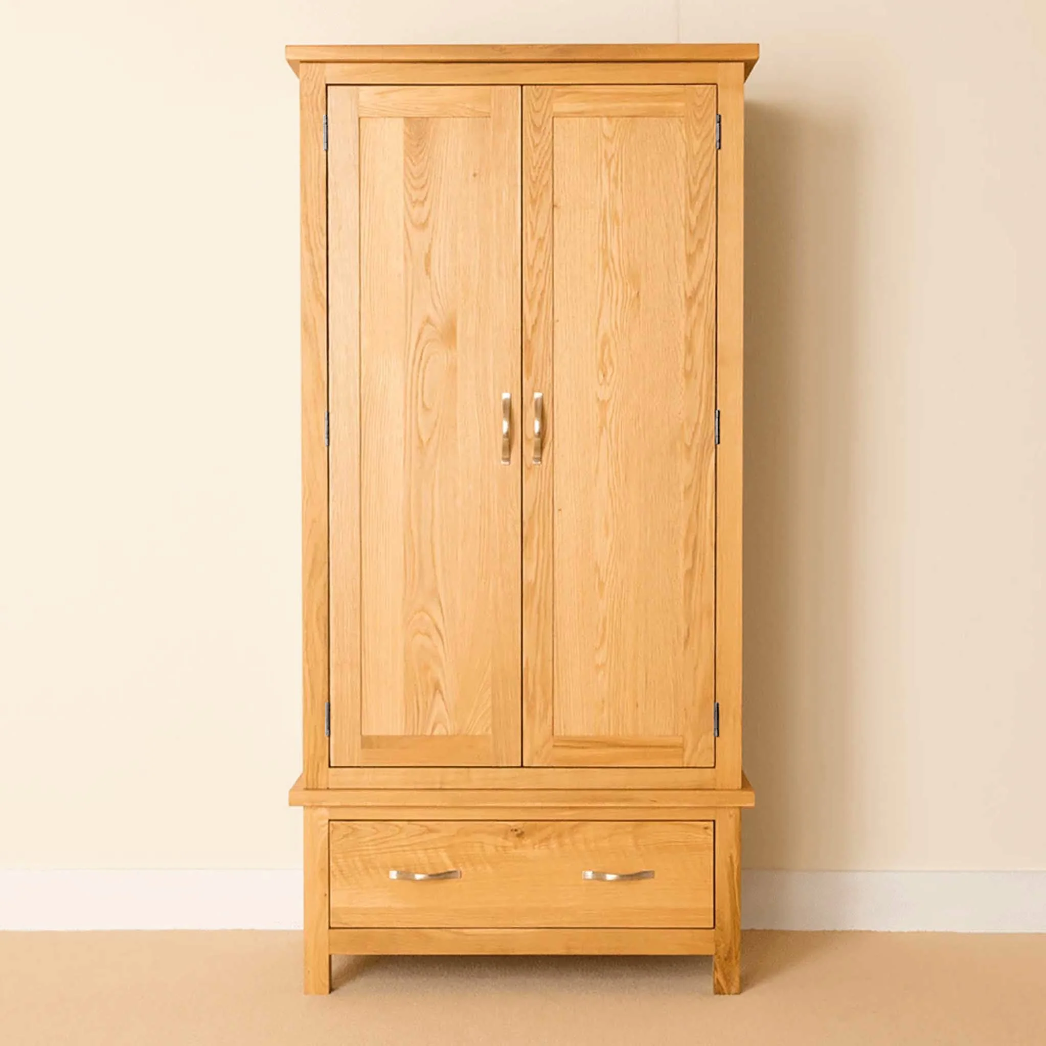 Newlyn Oak Double Wardrobe with Drawer - Image 5