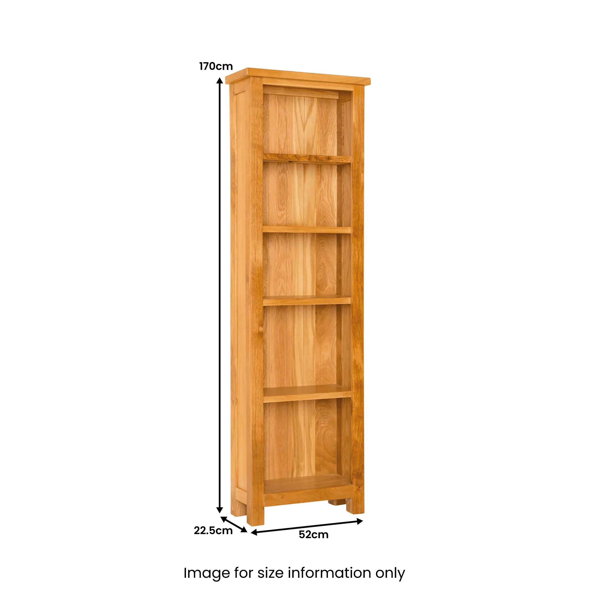 Newlyn Oak Narrow Bookcase - Image 6