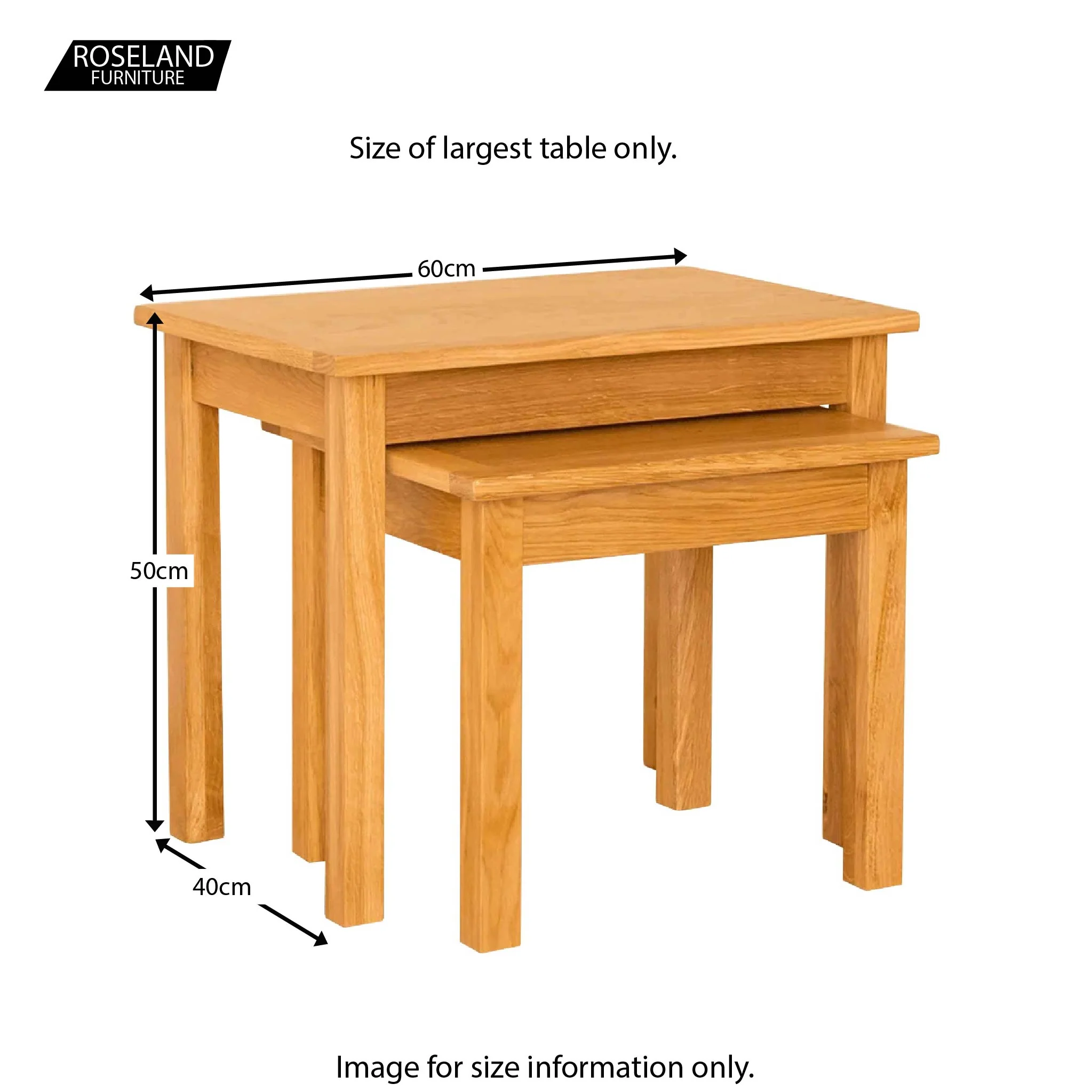 Newlyn Oak Nest Of Tables - Image 7