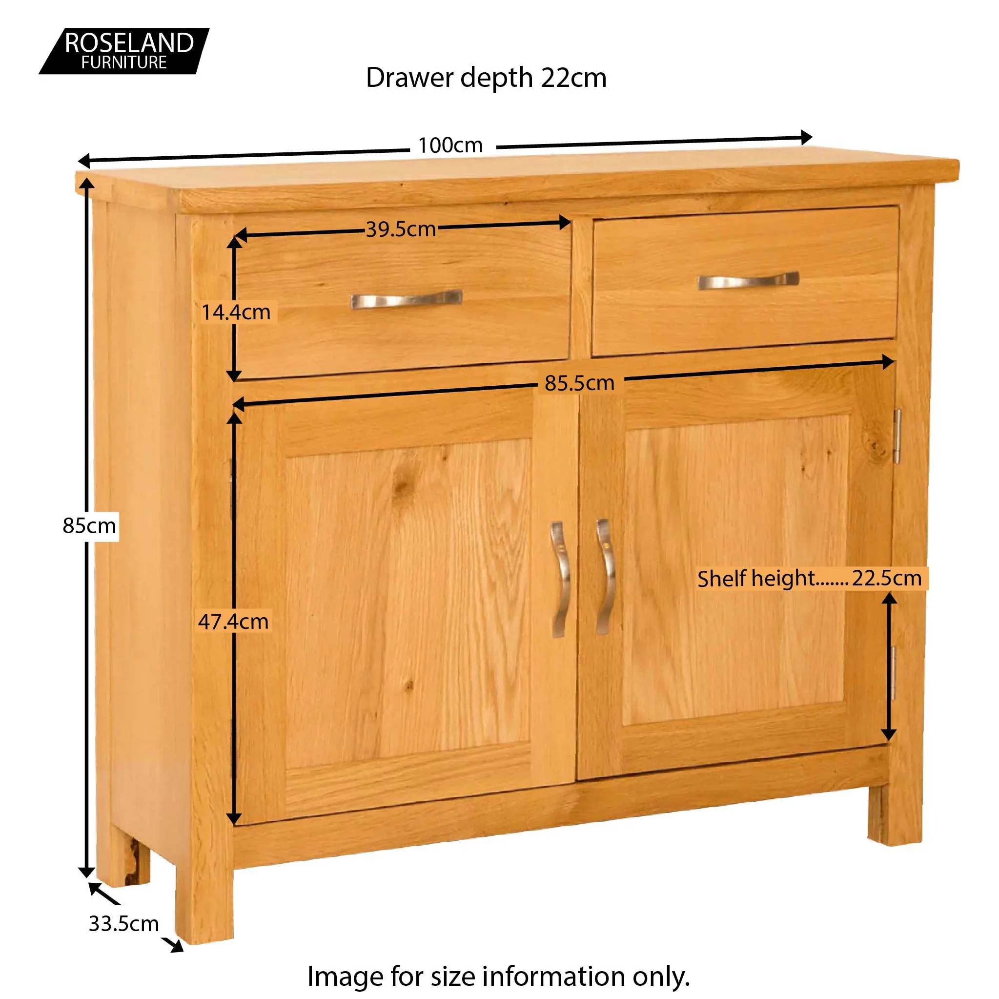 Newlyn Oak Small Sideboard - Image 9