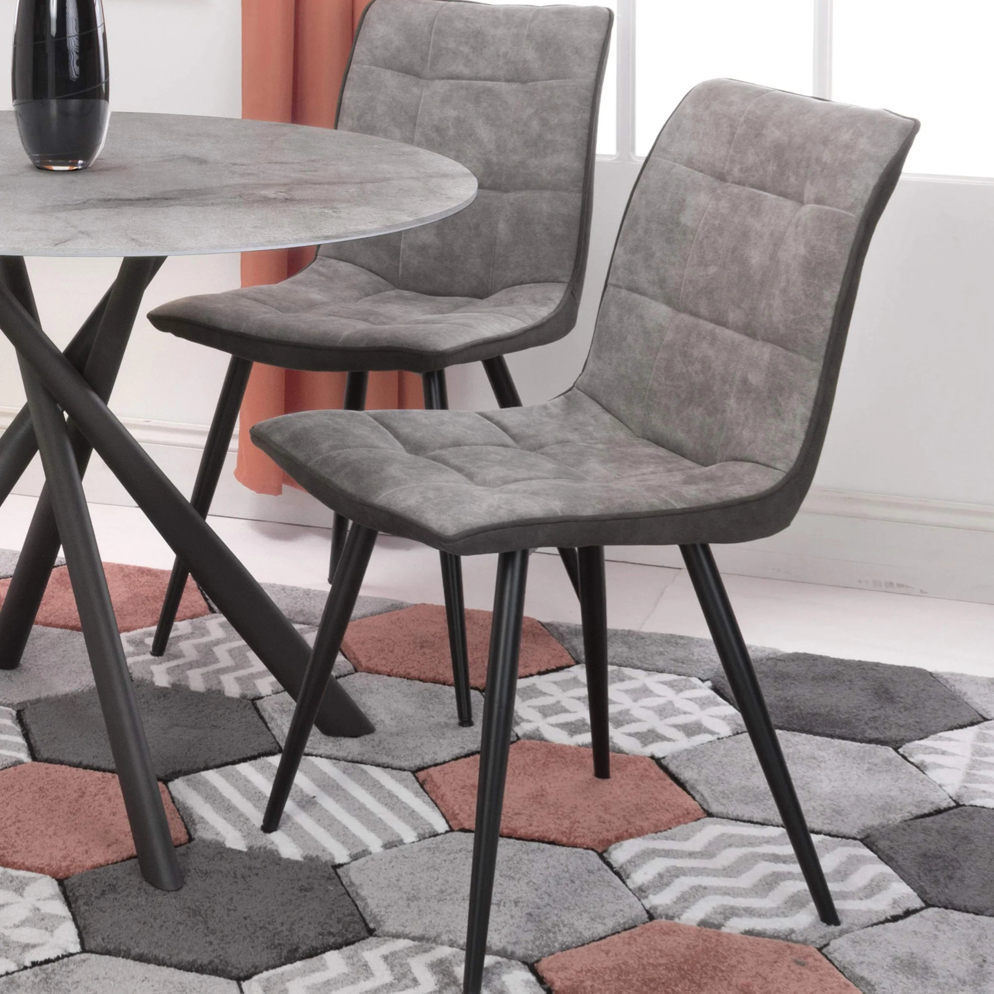 Nia Faux Suede Dining Chair - Image 2