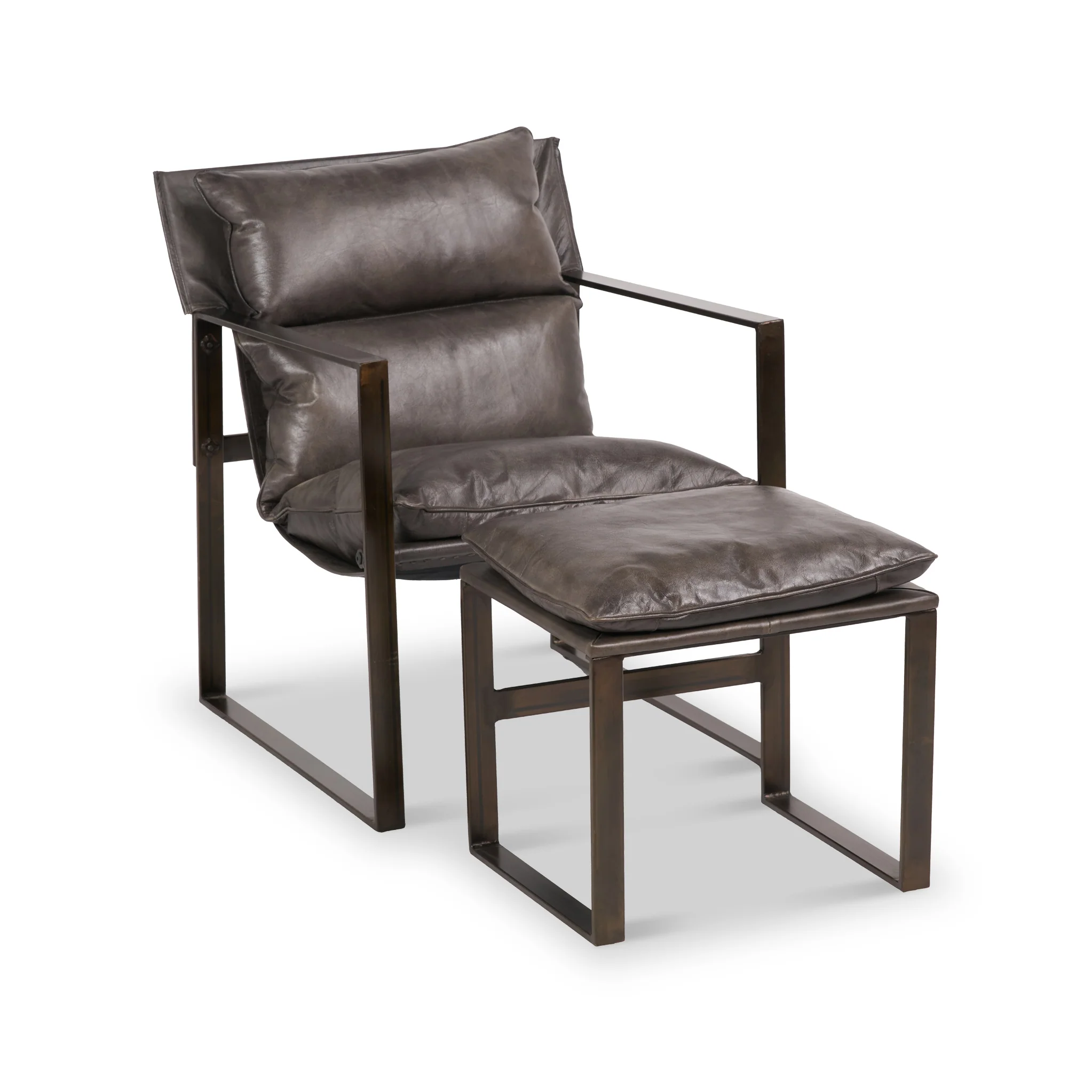 Nico Leather Accent Chair & Footstool - Image 10
