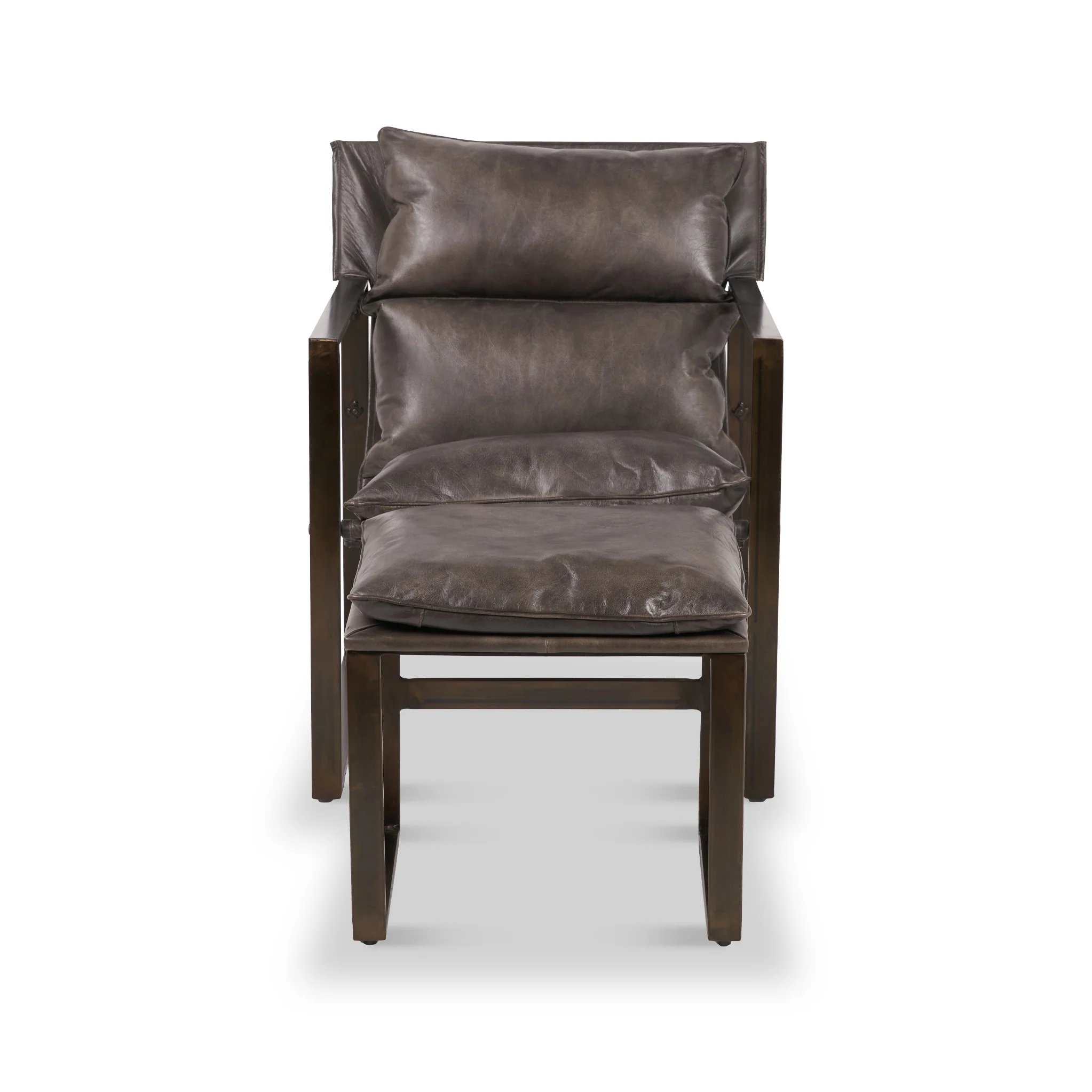 Nico Leather Accent Chair & Footstool - Image 12